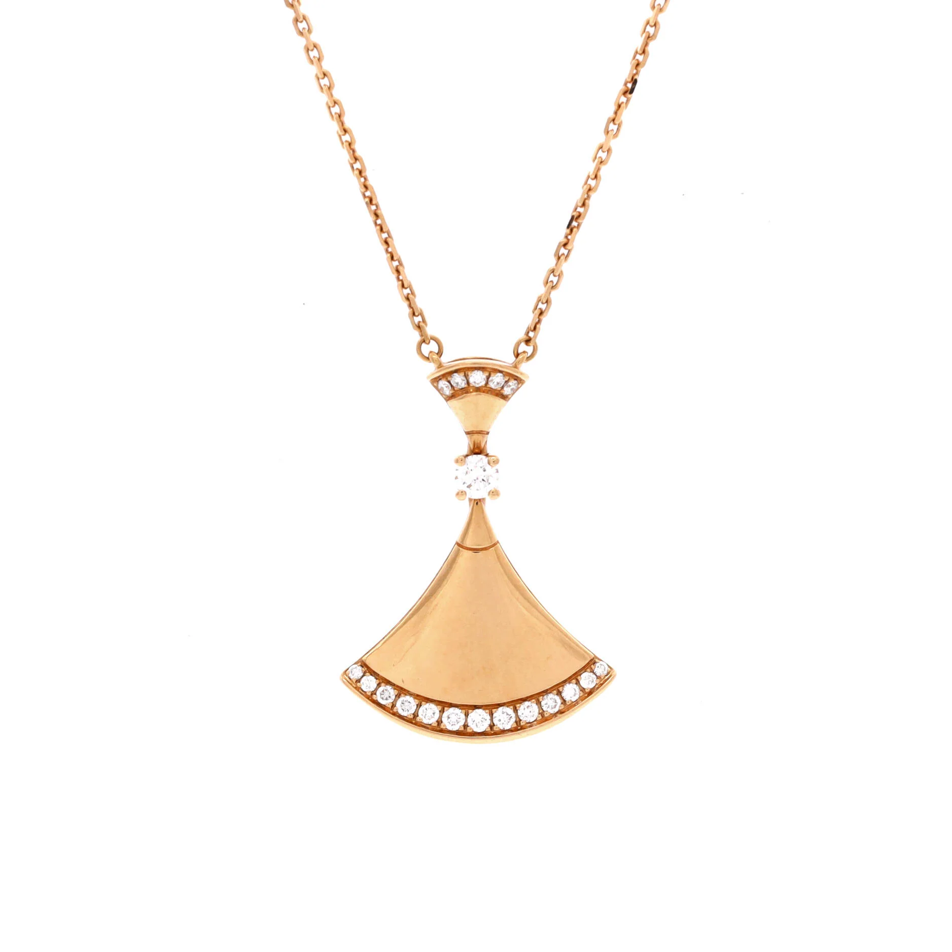 Divas' Dream Pendant Necklace 18K Rose Gold with Diamonds Large