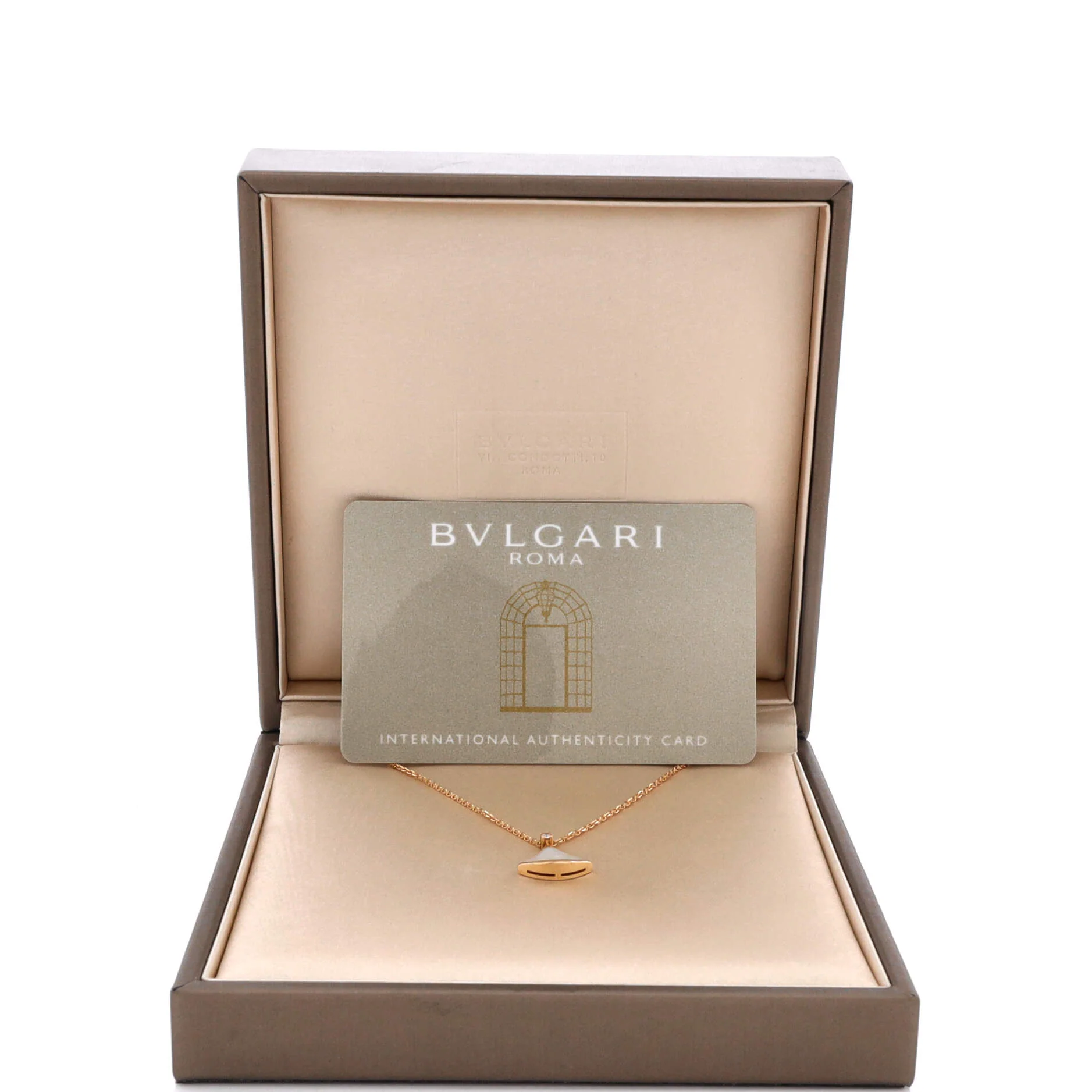 Divas' Dream Pendant Necklace 18K Rose Gold with Mother of Pearl and Diamond Small - Image 2