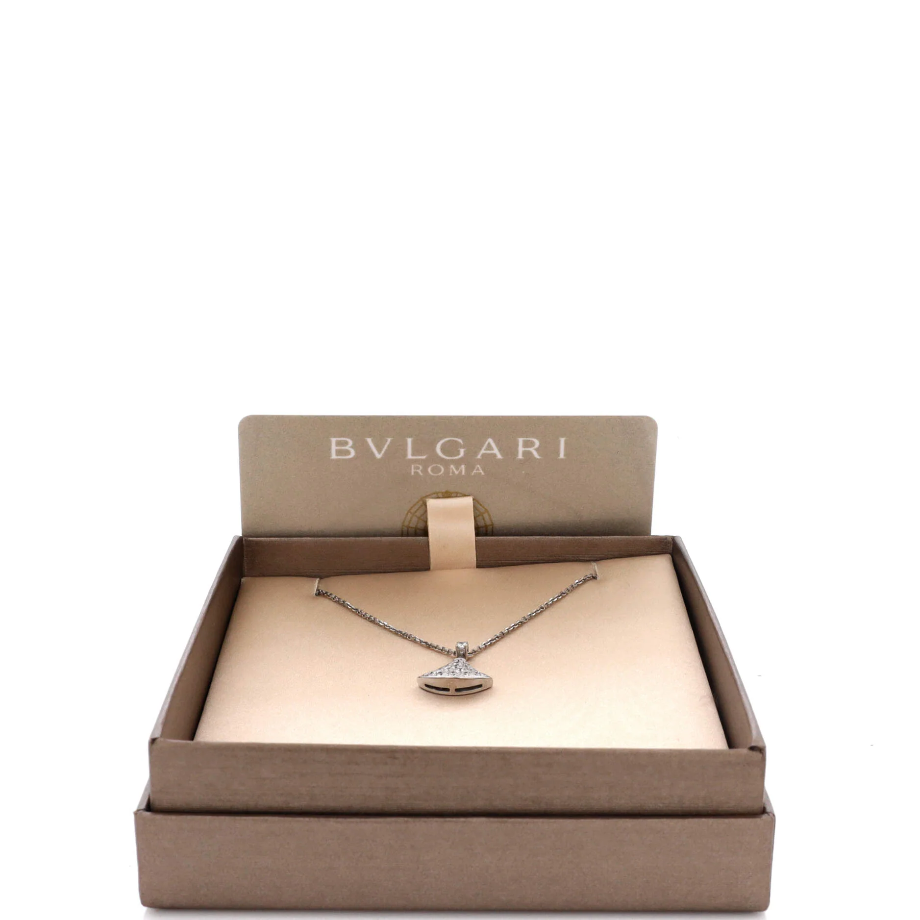 Divas' Dream Pendant Necklace 18K White Gold with Pave Diamonds Small - Image 2