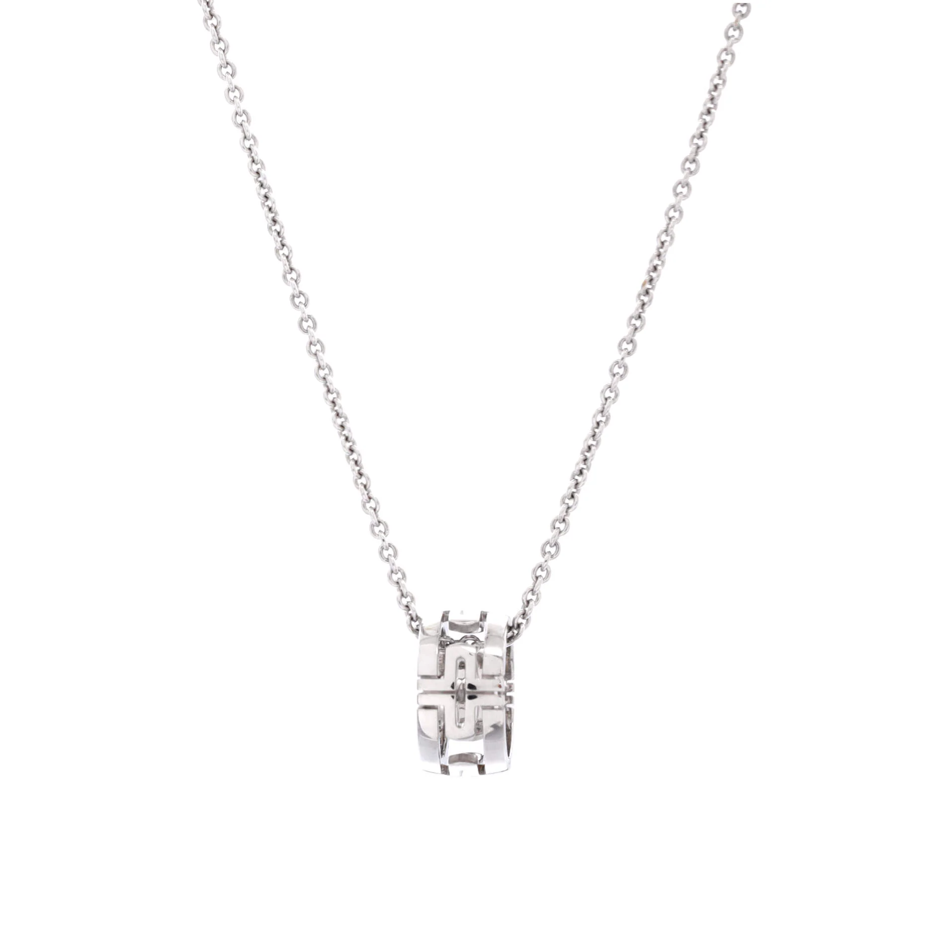 Parentesi Ring Pendant Necklace 18K White Gold