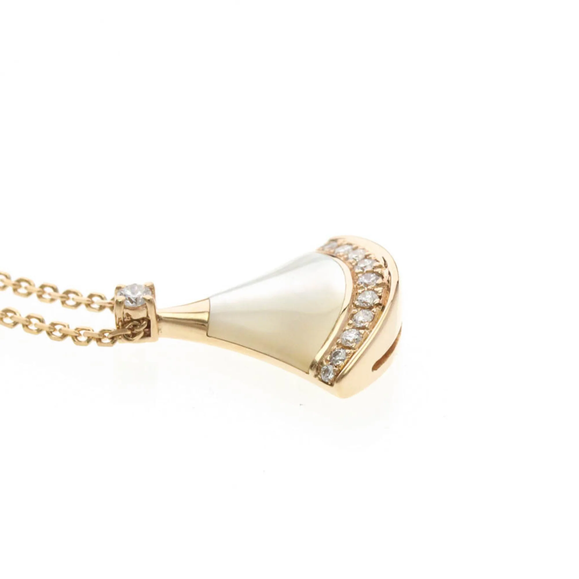 Pendant Necklace 18K Rose Gold with Diamond and Mother Of Pearl - Image 5
