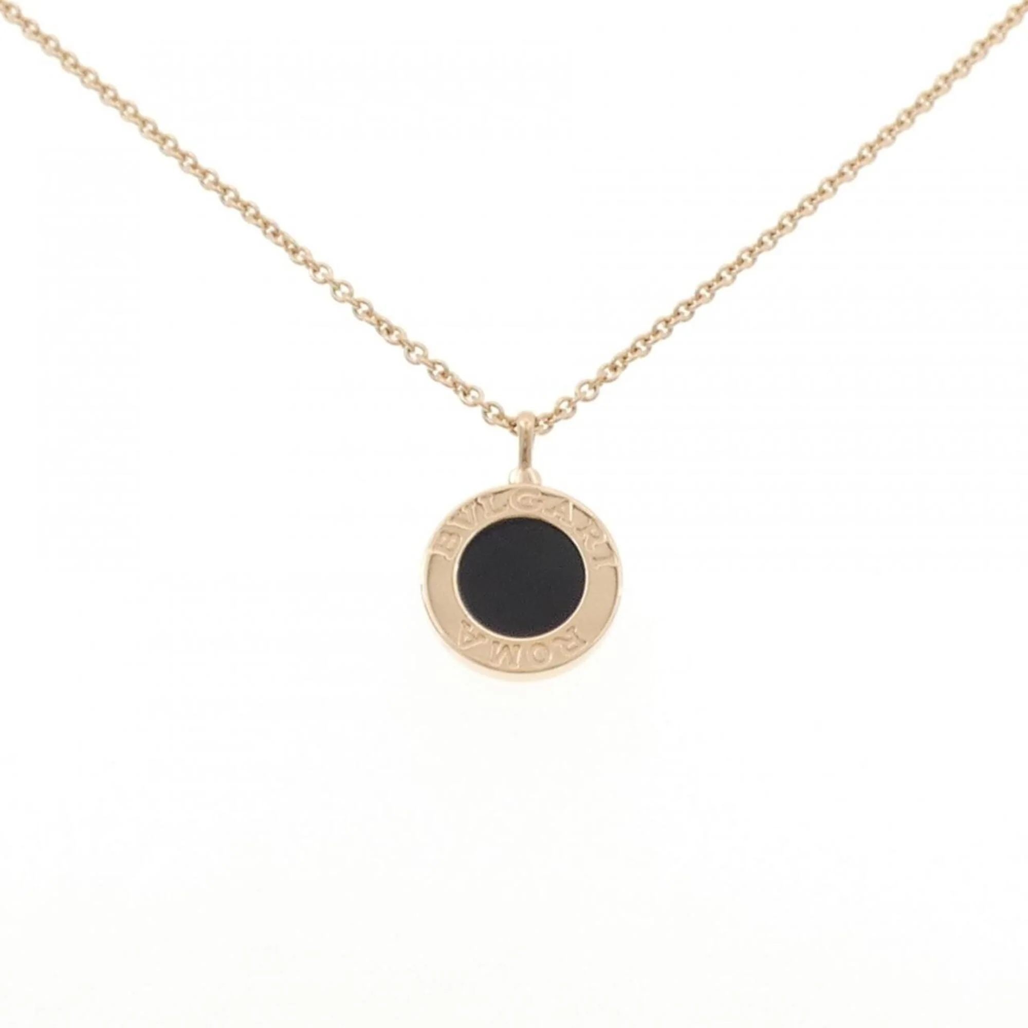 Pendant Necklace 18K Rose Gold with Diamond and Onyx