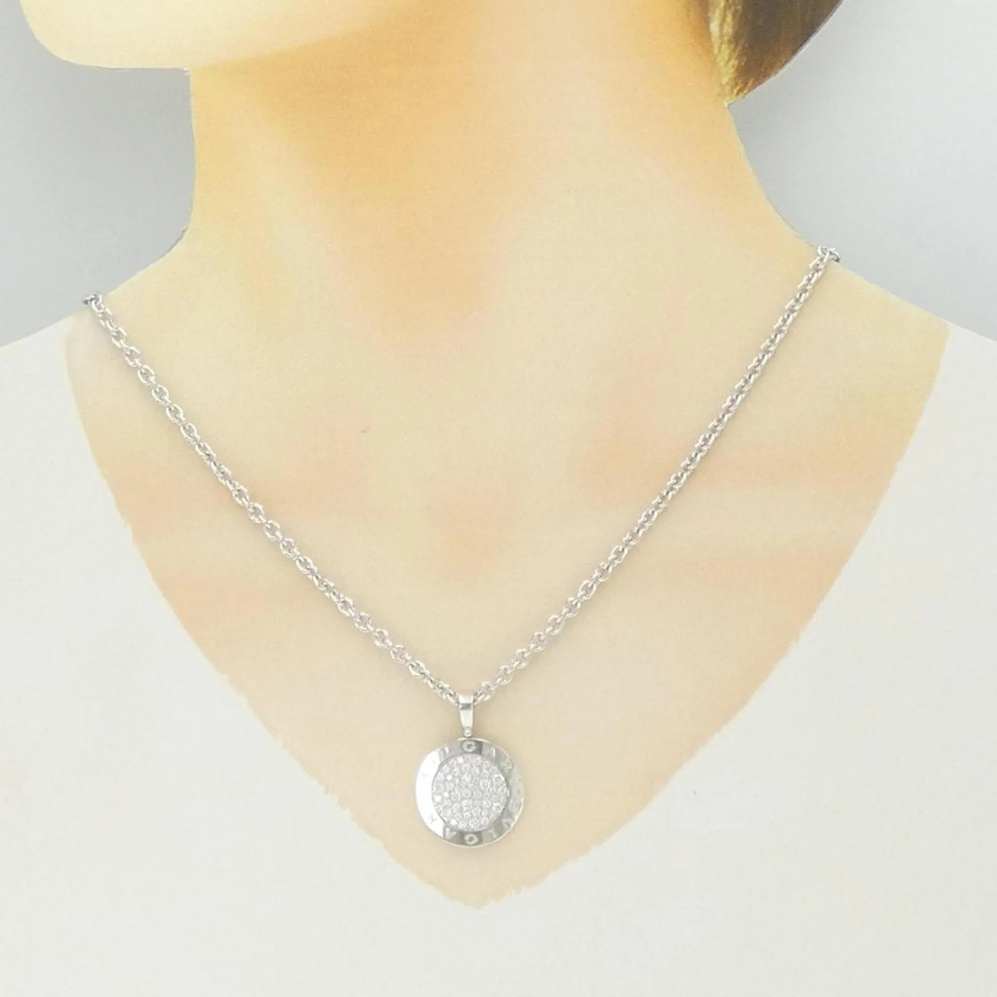 Pendant Necklace 18K White Gold with Diamond - Image 6