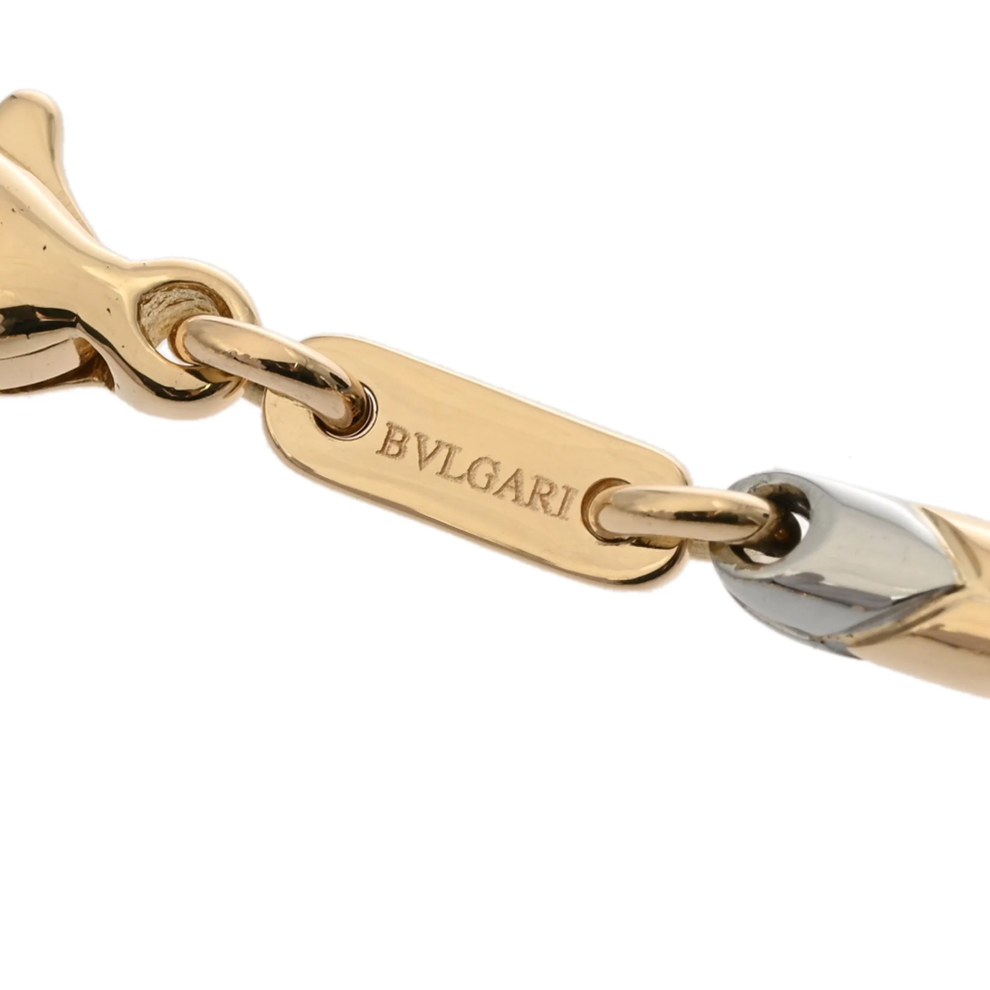 Pendant Necklace 18K Yellow Gold and Stainless Steel with Diamond - Image 4