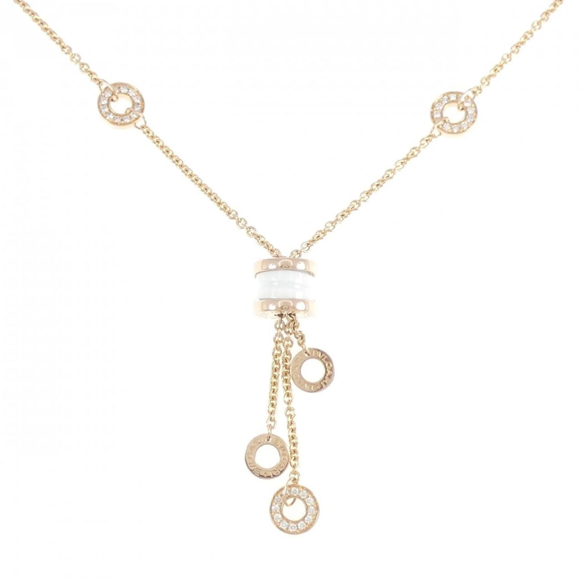 Pendant Necklace Ceramic and 18K Rose Gold with Diamond