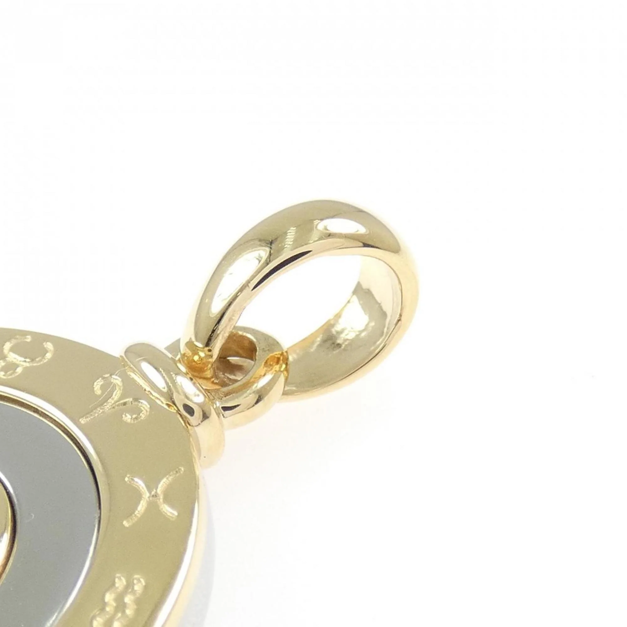 Pendant Necklace Stainless Steel and 18K Yellow Gold with Diamond - Image 3