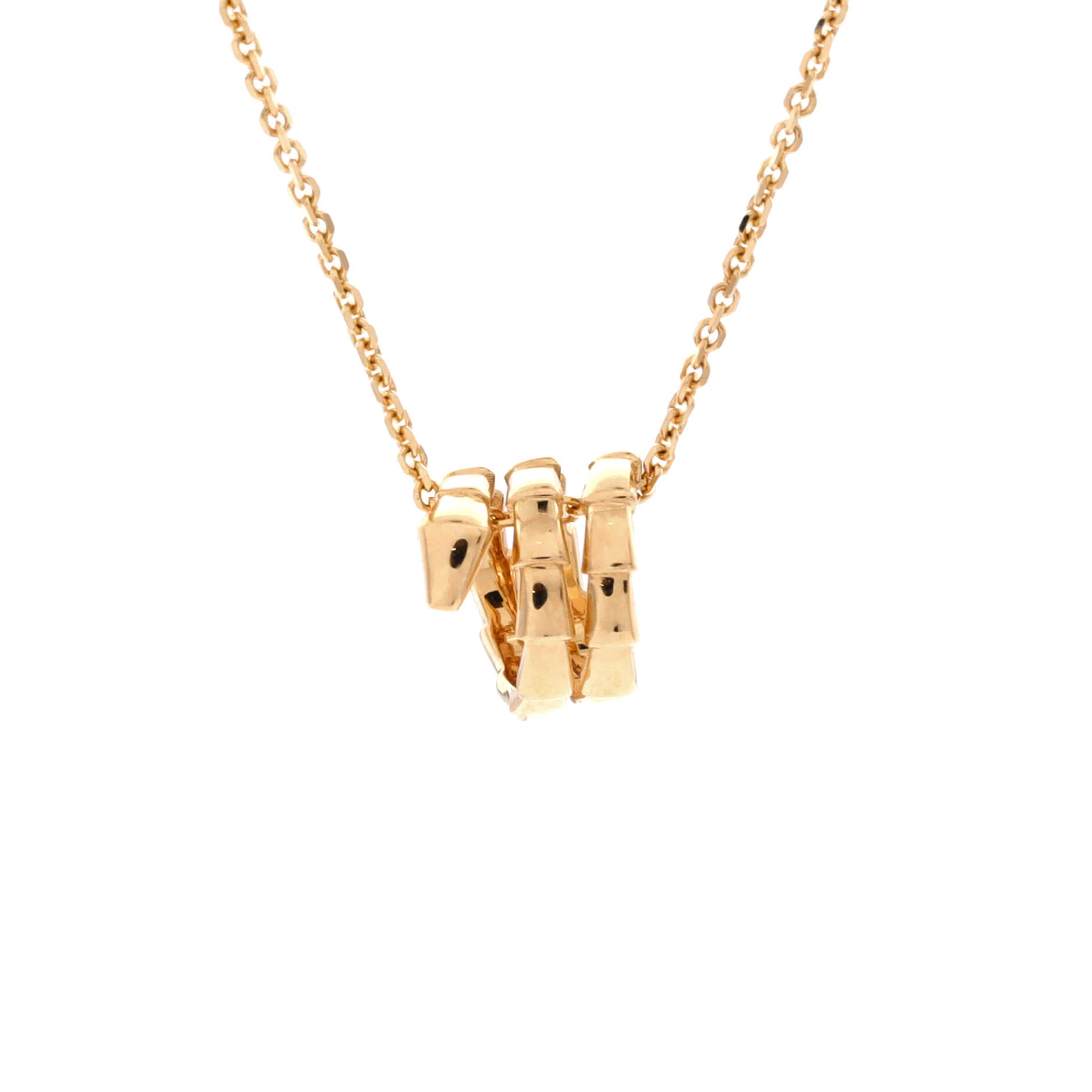 Serpenti Viper Spiral Pendant Necklace 18K Yellow Gold