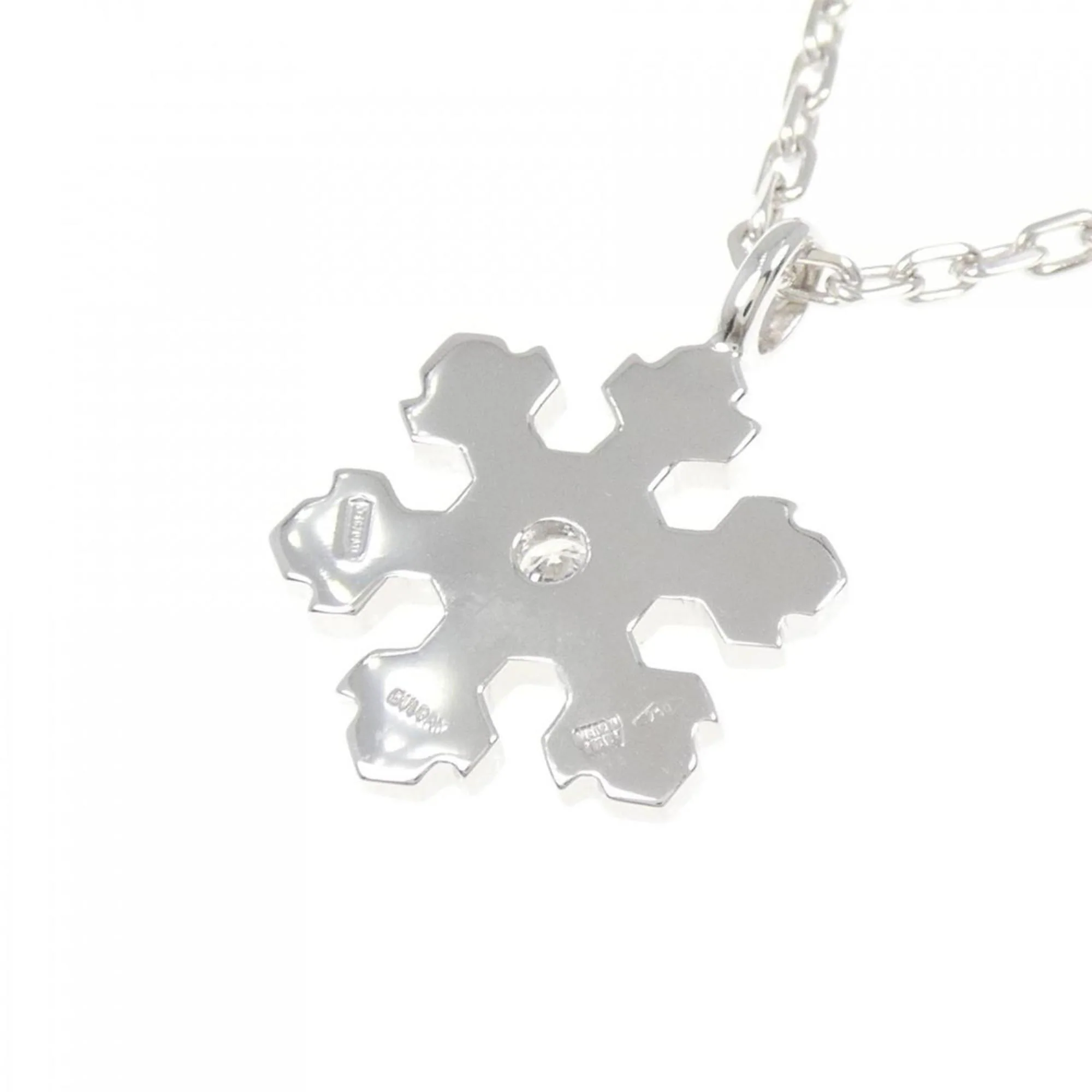 Snowflake Pendant Necklace White Gold - Image 4