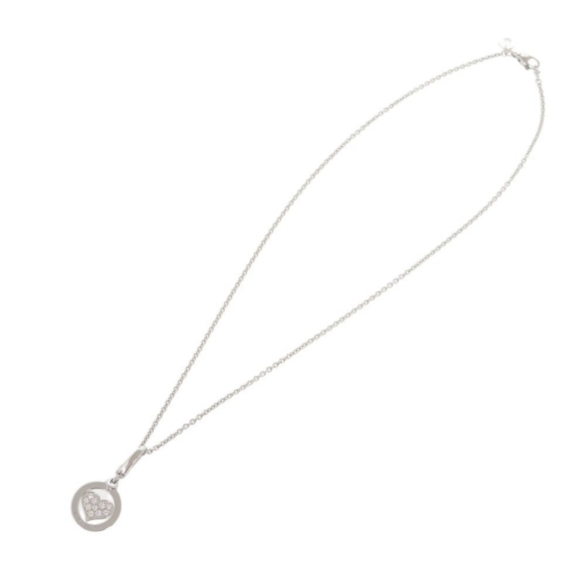 Tondo Heart Pendant Necklace 18K White Gold with Diamond - Image 3