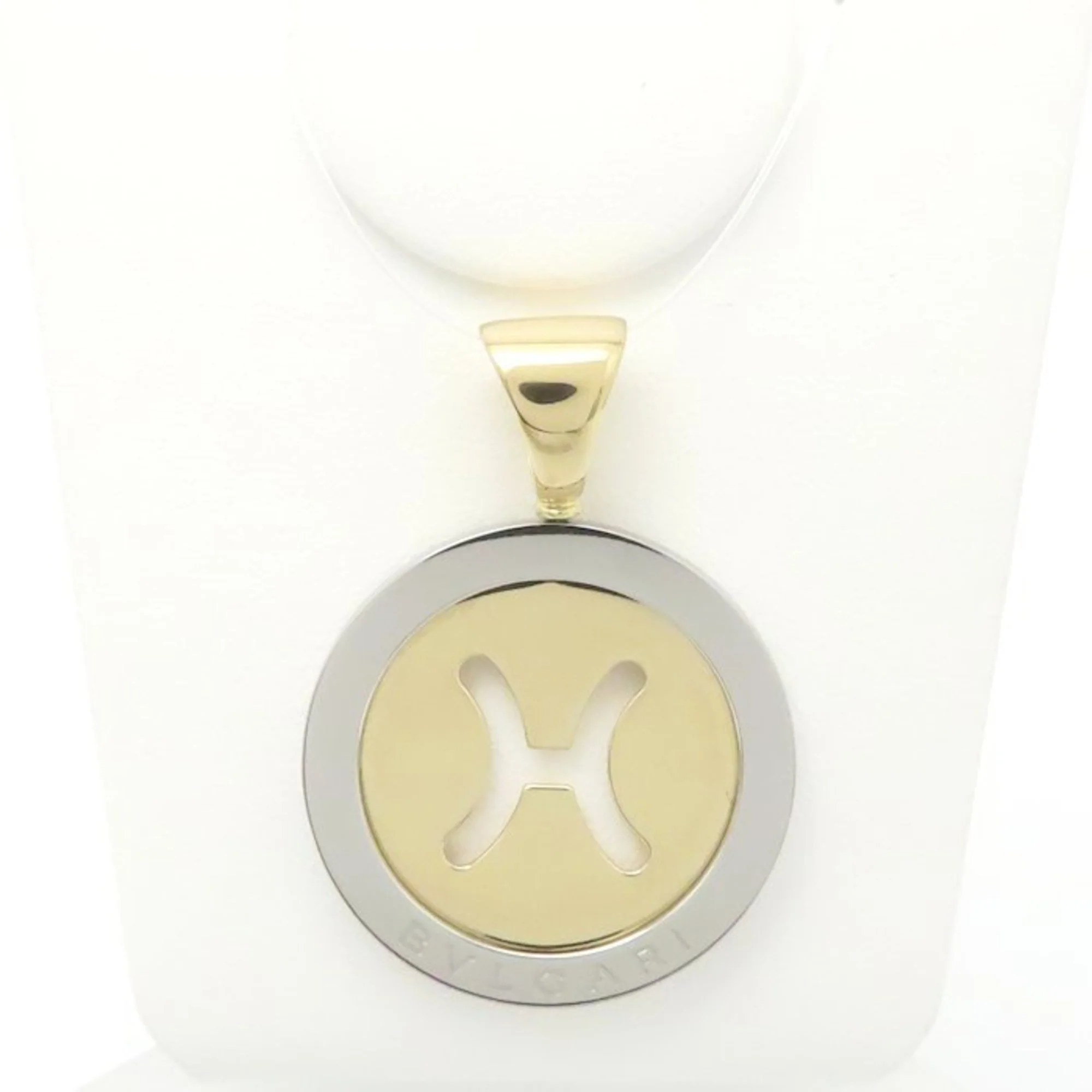 Tondo Pendant Necklace Stainless Steel and 18K Yellow Gold - Image 3