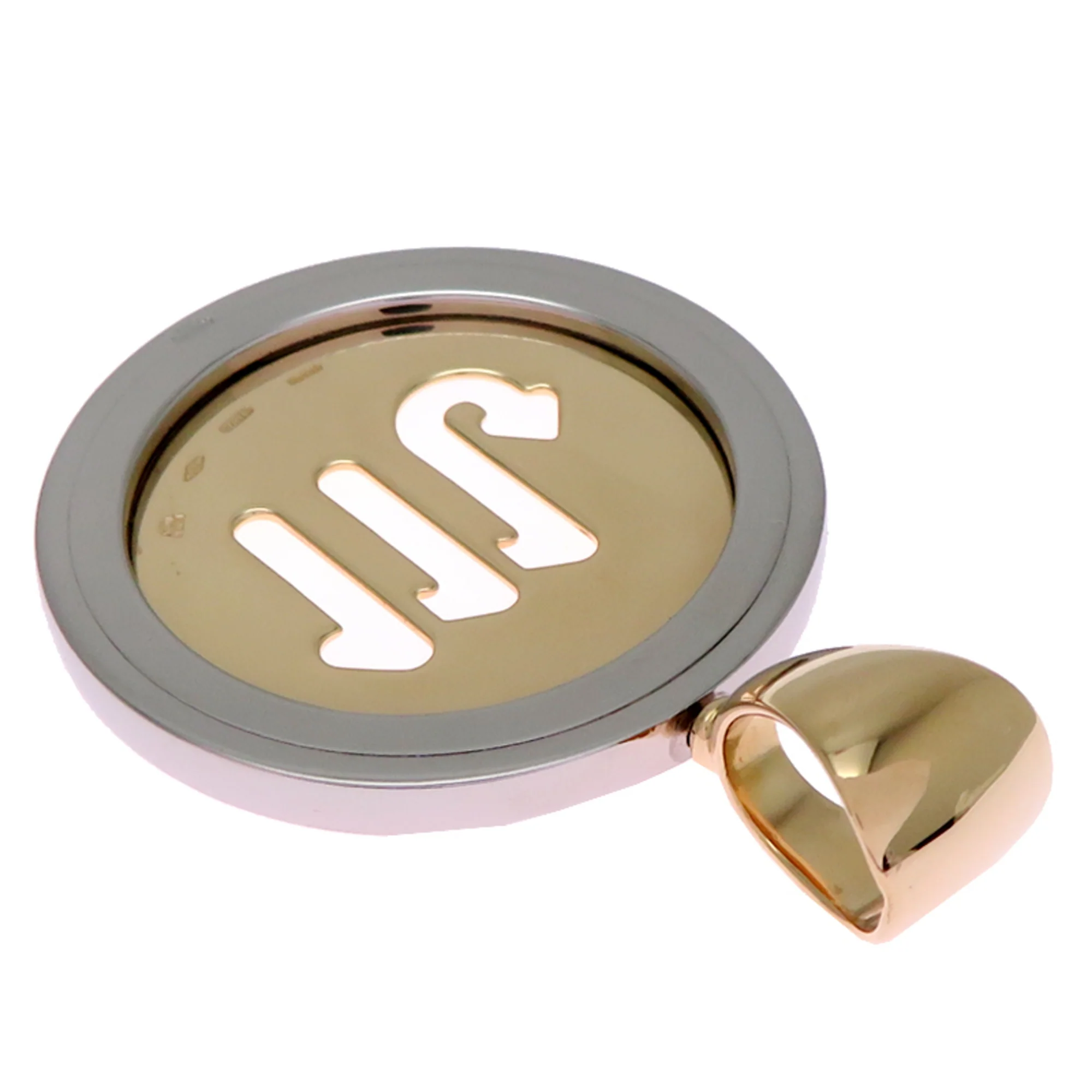 Tondo Scorpio Pendant Necklace Stainless Steel and 18K Yellow Gold - Image 3