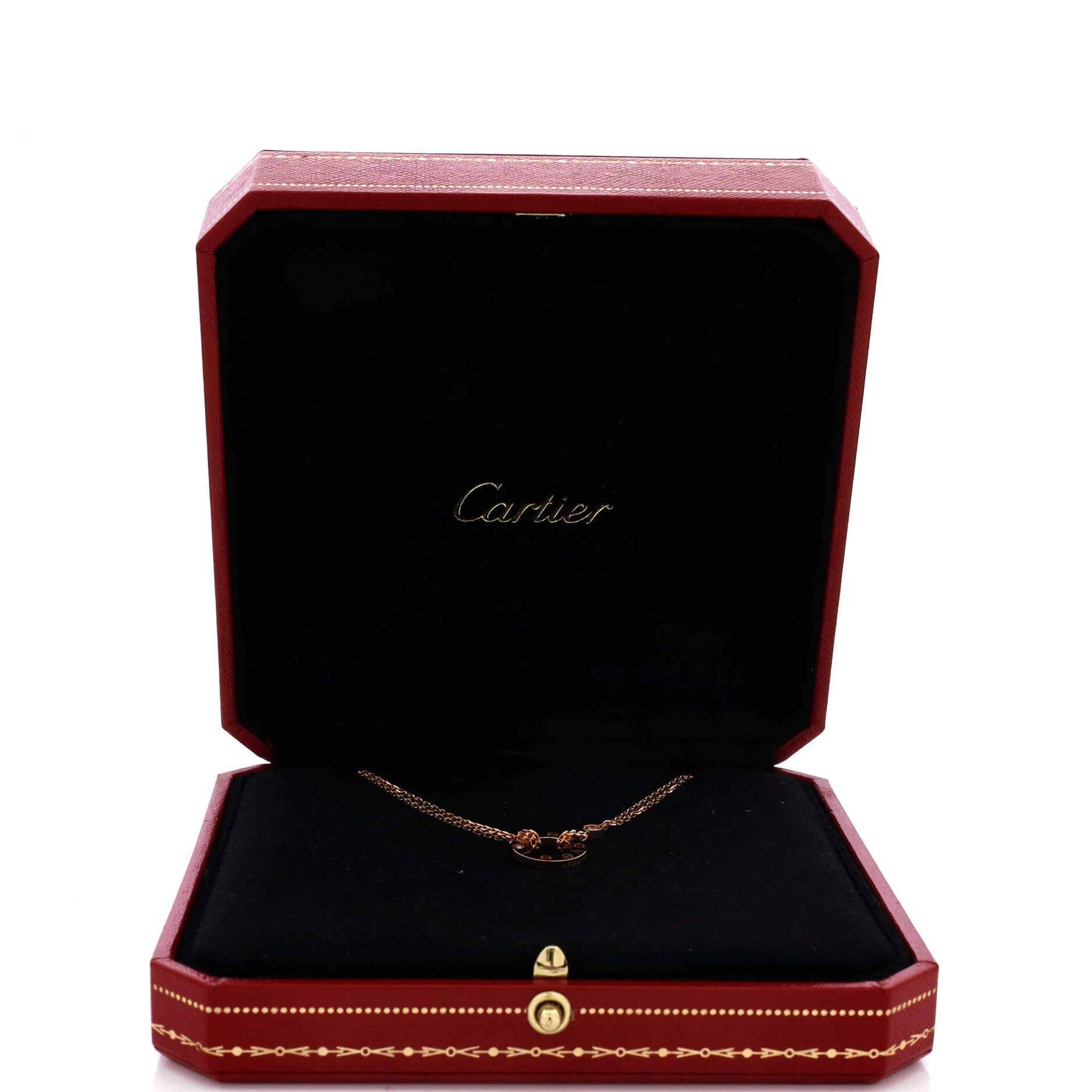 2 Diamonds Love Pendant Necklace 18K Rose Gold and Diamonds - Image 2