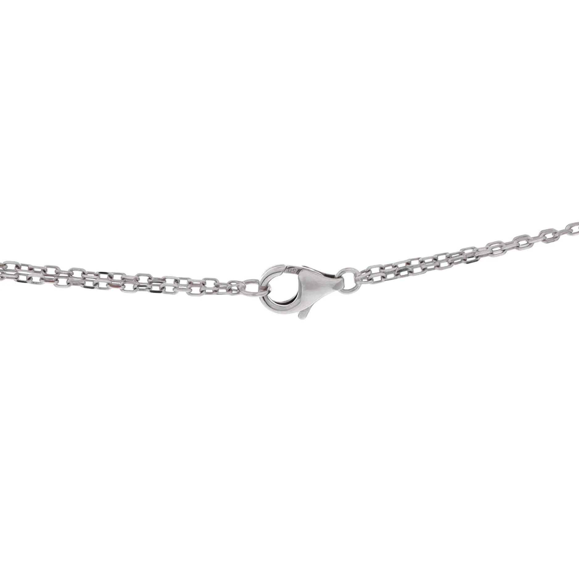 2 Diamonds Love Pendant Necklace 18K White Gold with Diamonds - Image 3