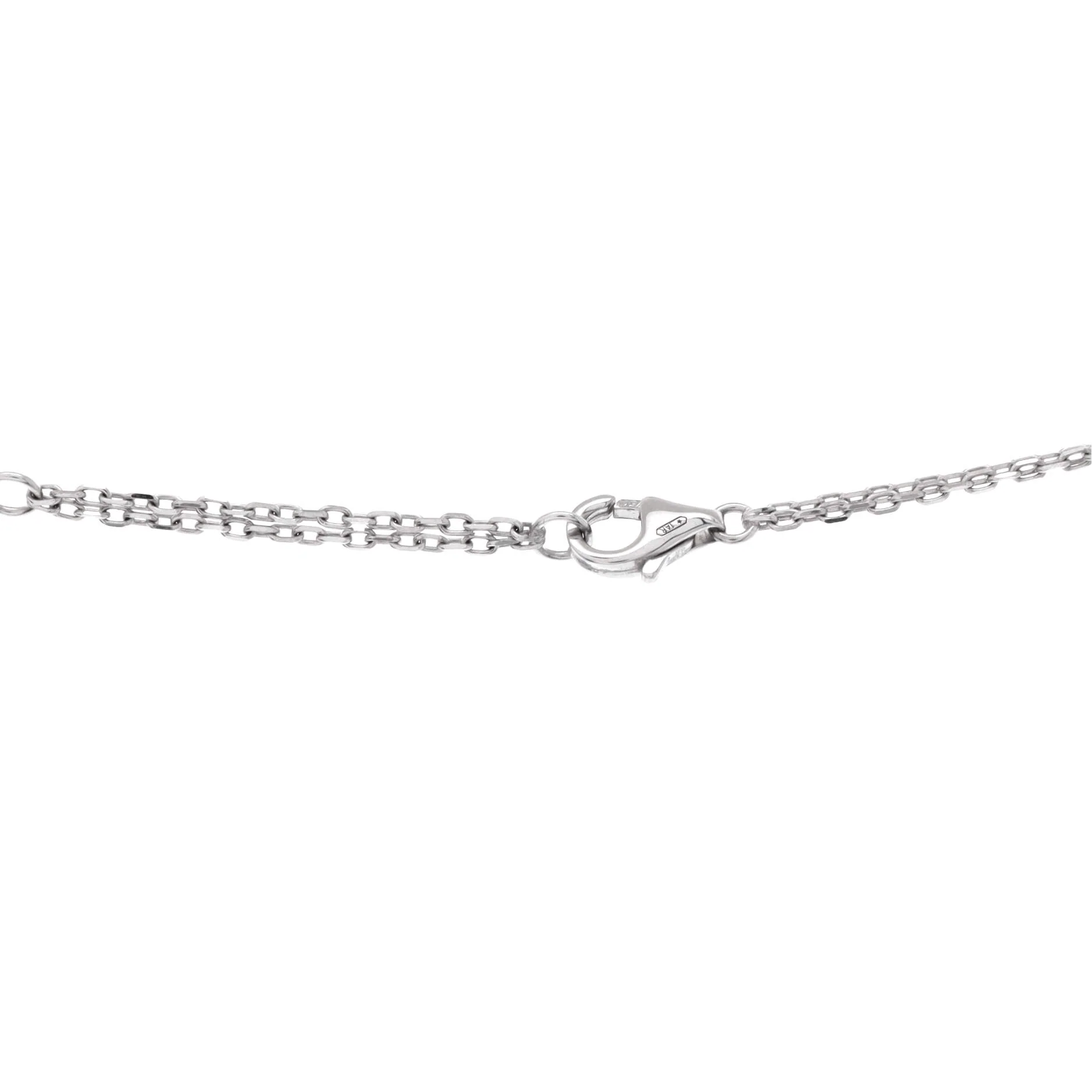 2 Diamonds Love Pendant Necklace 18K White Gold with Diamonds - Image 3
