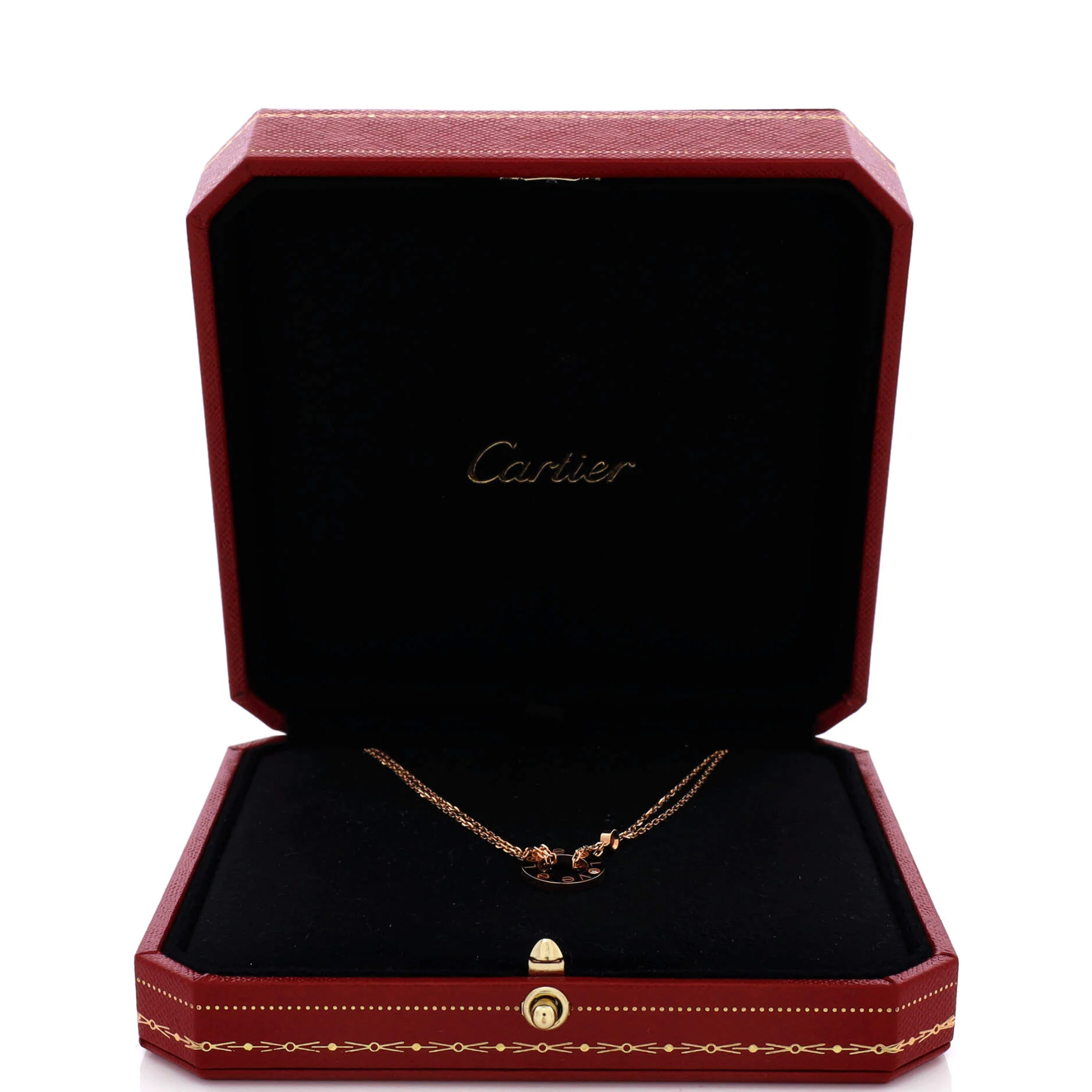 2 Diamonds Love Pendant Necklace 18K Rose Gold and Diamonds - Image 2