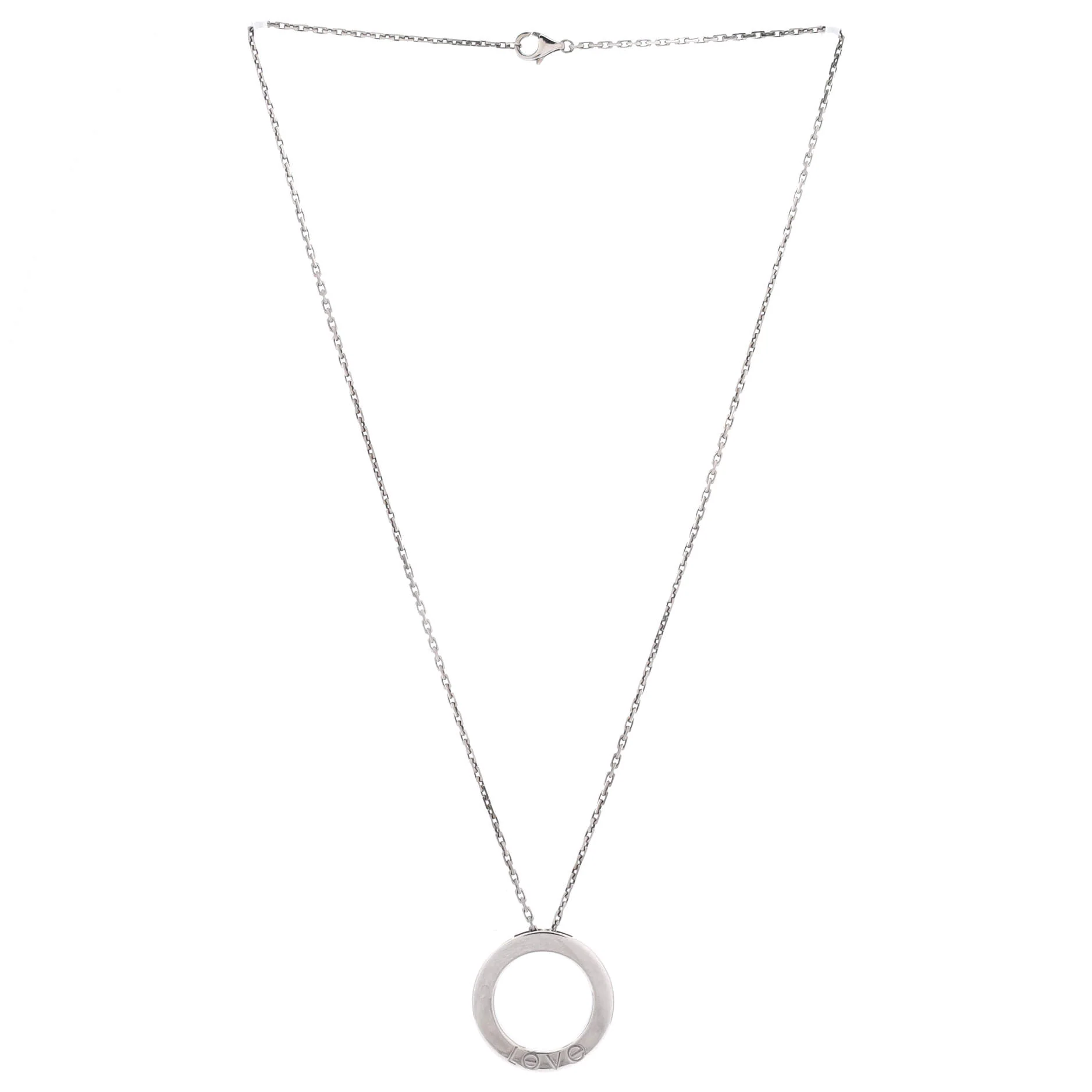 6 Diamonds Love Pendant Necklace 18K White Gold and Diamonds - Image 3
