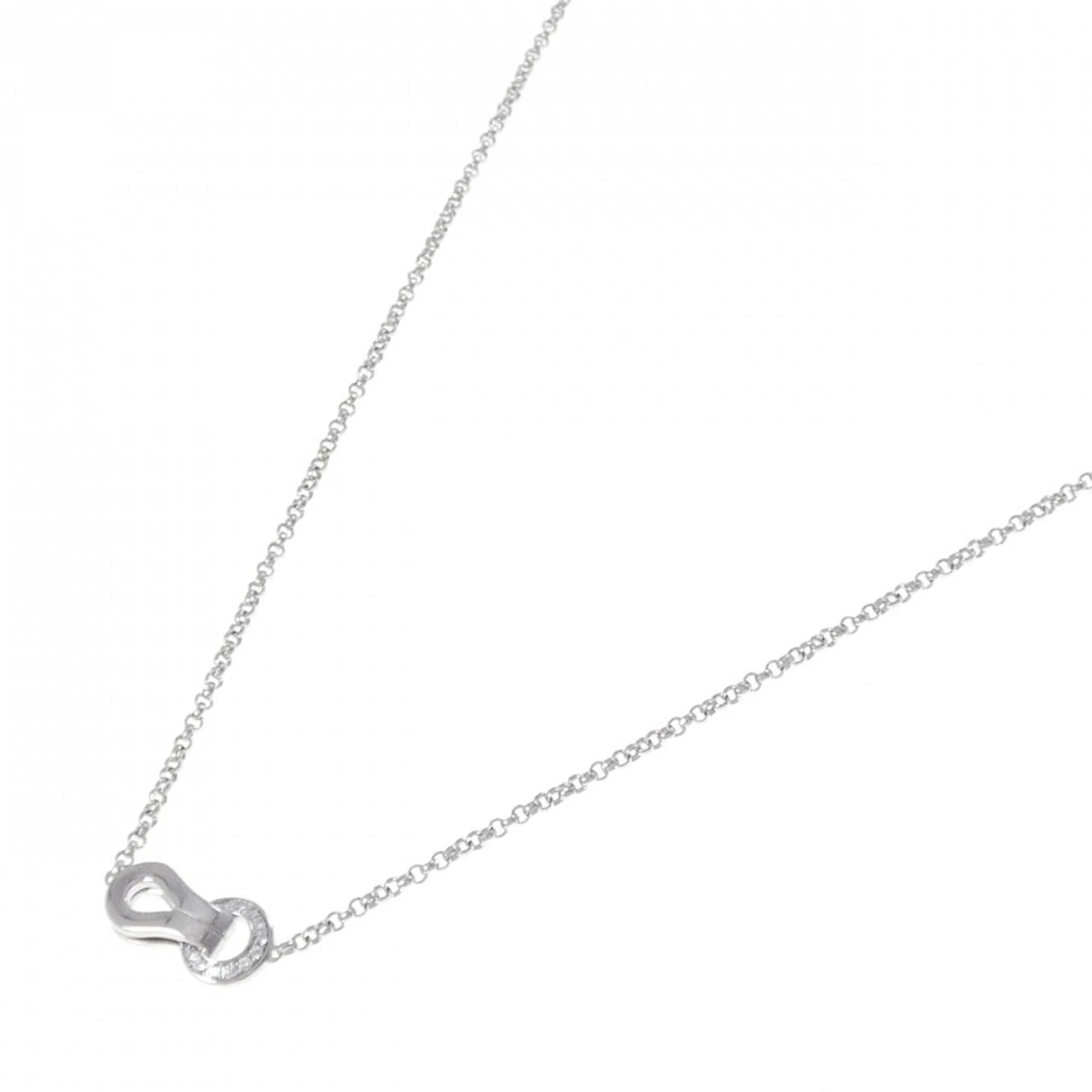 Agraffe Pendant Necklace 18K White Gold With Diamond - Image 2