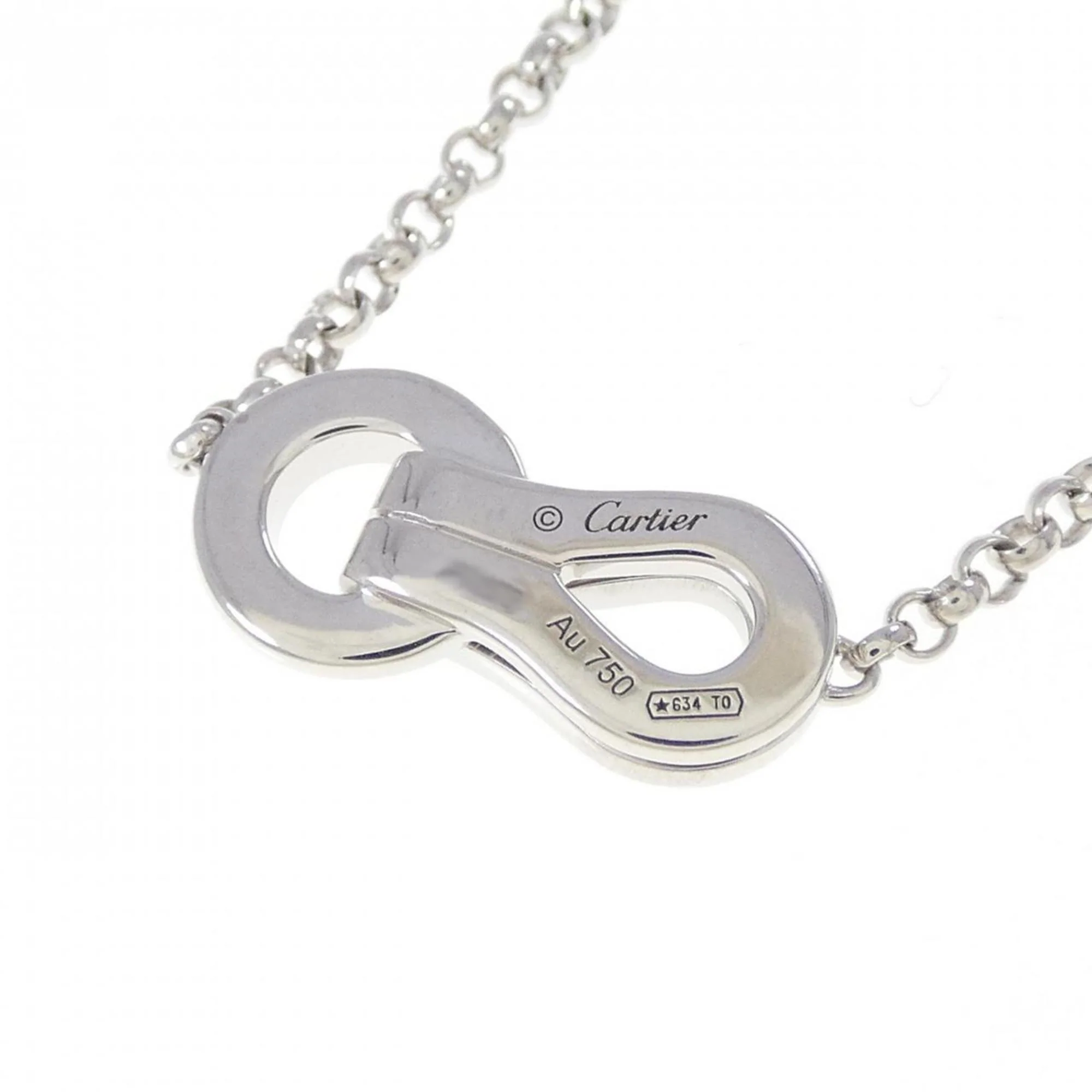 Agraffe Pendant Necklace 18K White Gold With Diamond - Image 4