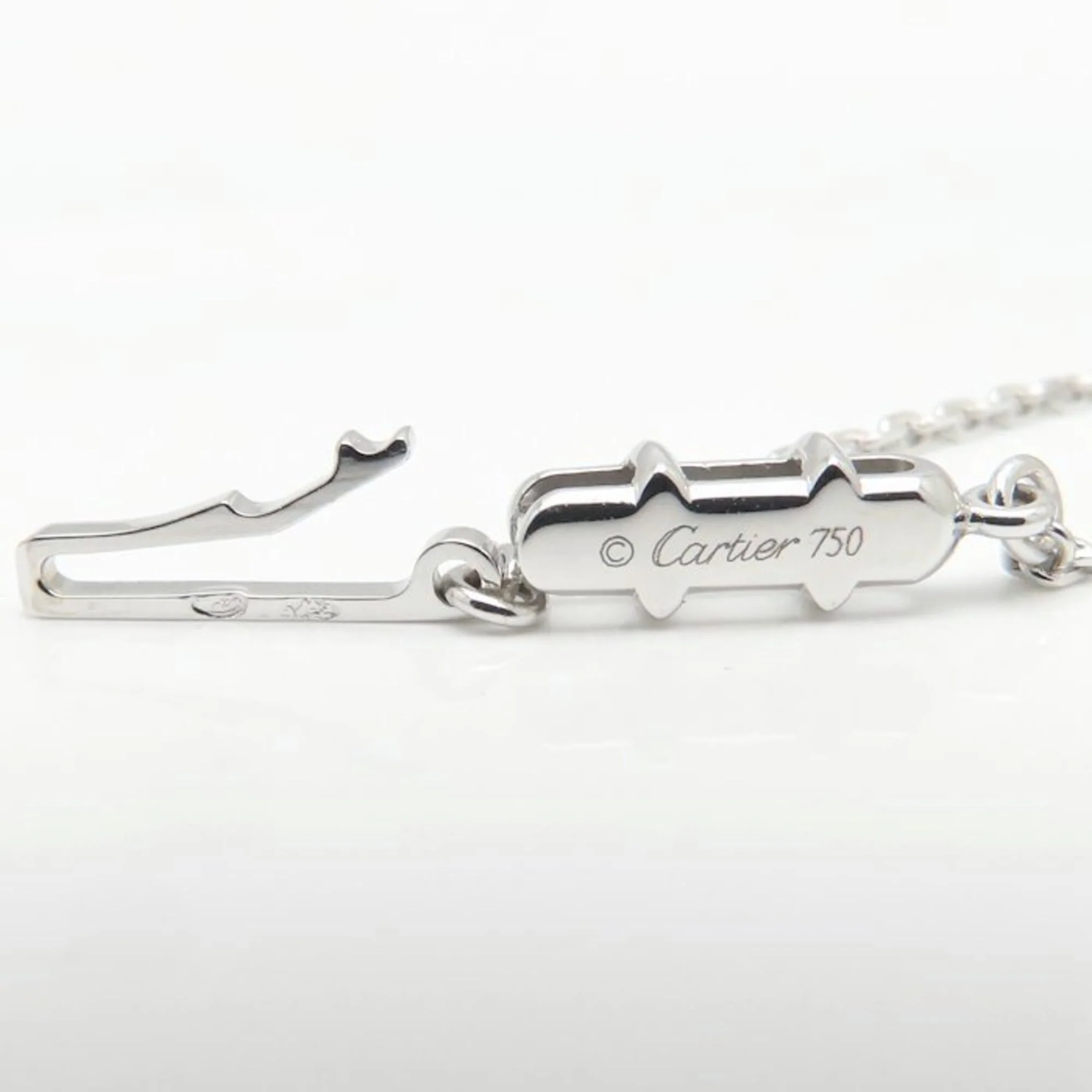 C Heart Pendant Necklace 18K White Gold with Diamonds - Image 9