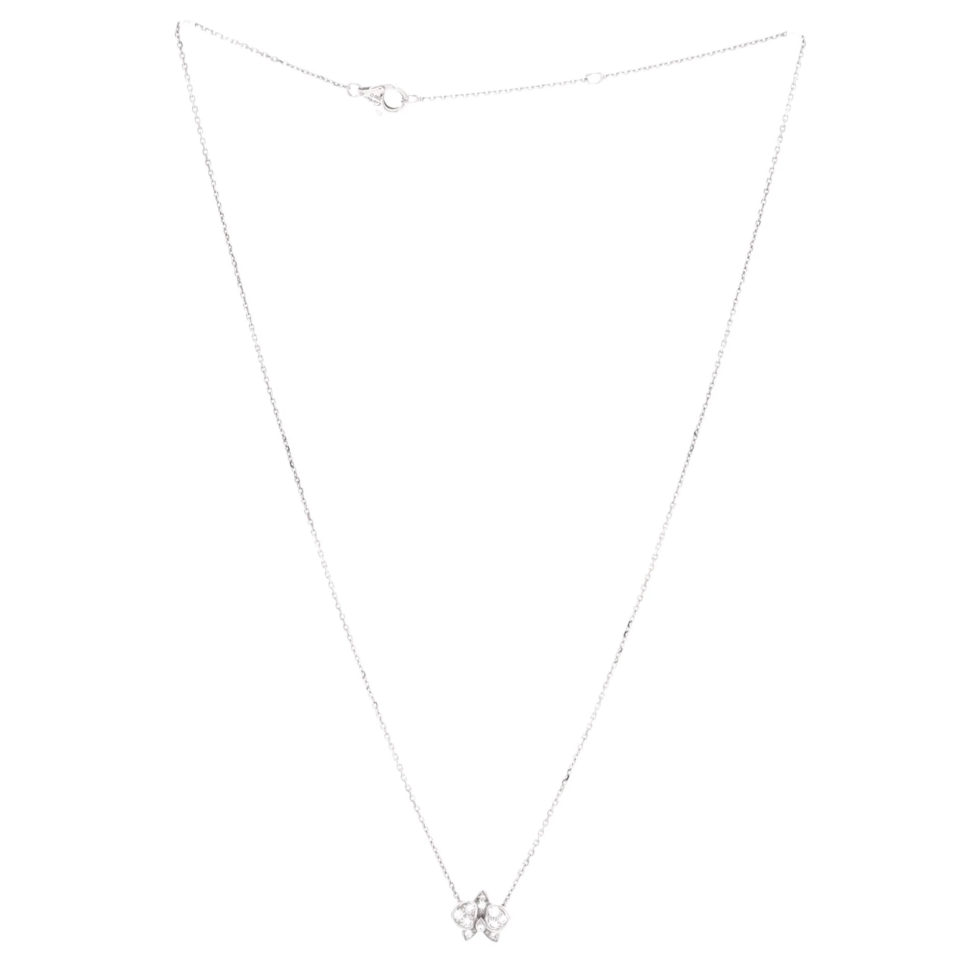 Caresse D'Orchidees Necklace 18K White Gold with Diamonds Small - Image 2