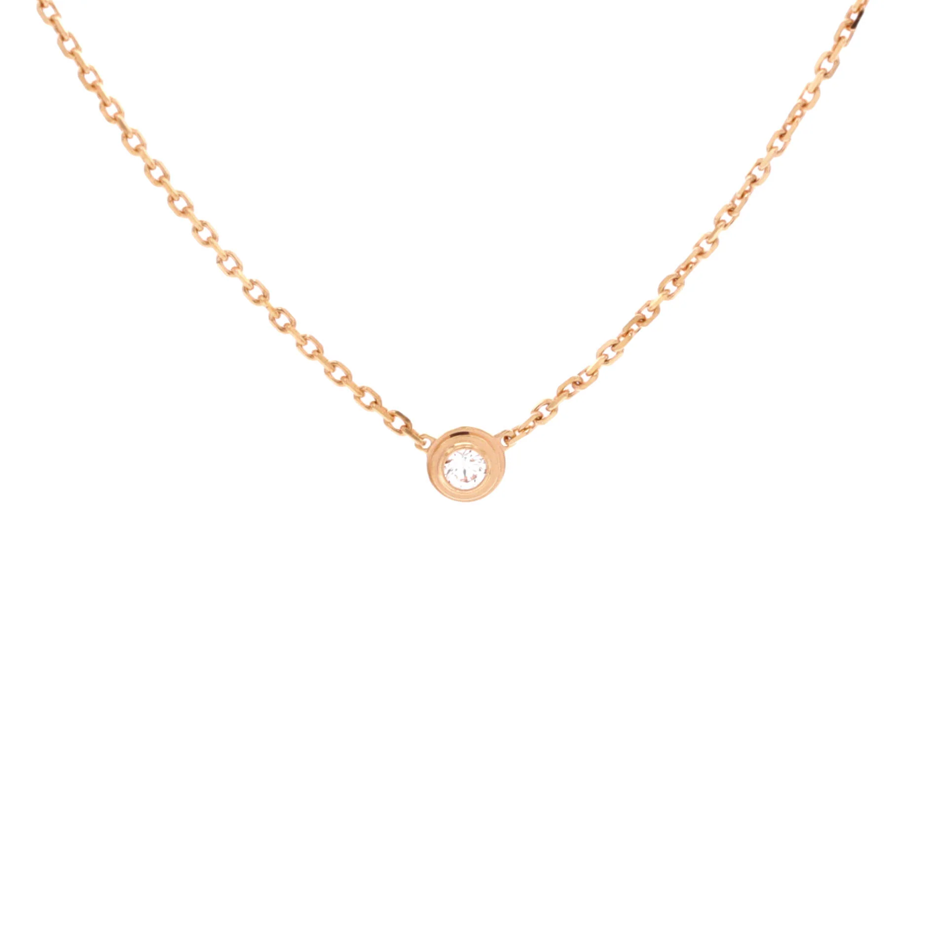 Cartier D'Amour Pendant Necklace 18K Rose Gold with Diamond XS