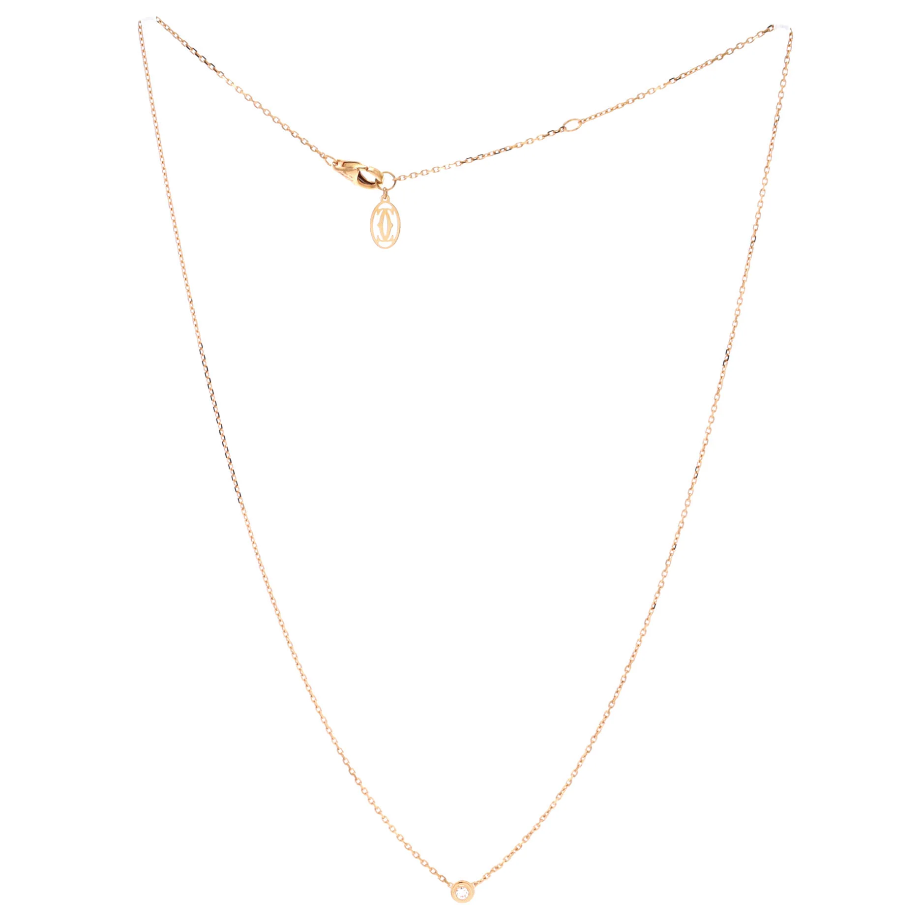 Cartier D'Amour Pendant Necklace 18K Rose Gold with Diamond XS - Image 2