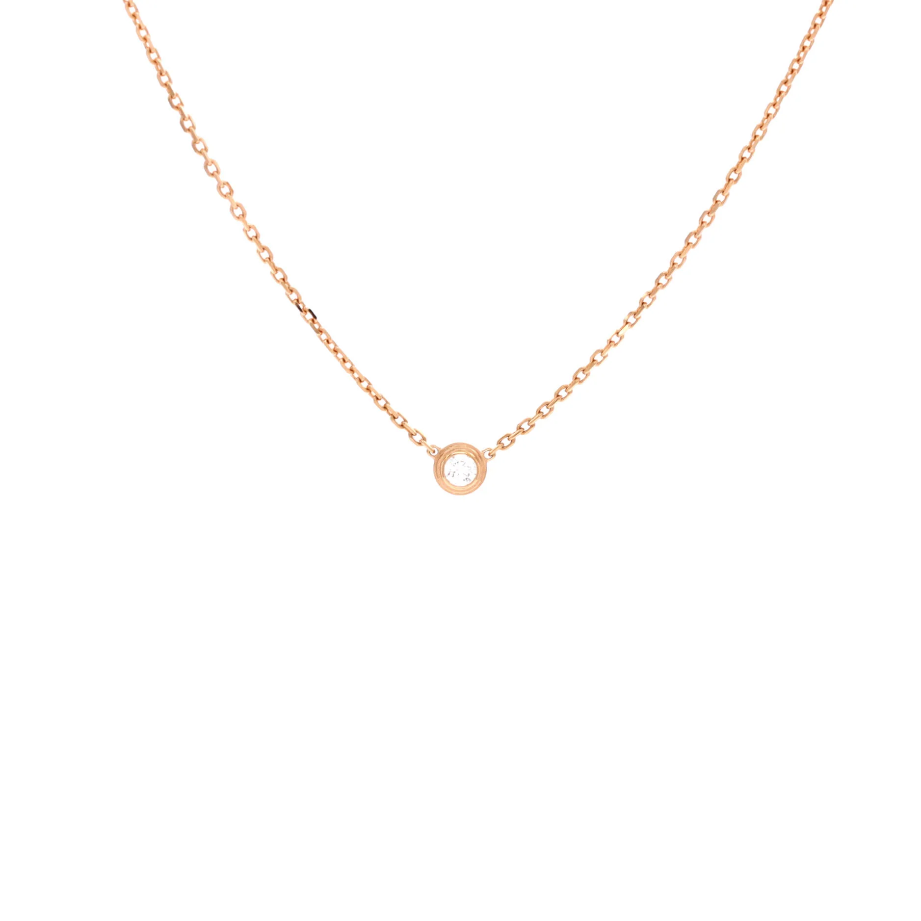 Cartier D'Amour Pendant Necklace 18K Rose Gold with Diamond XS