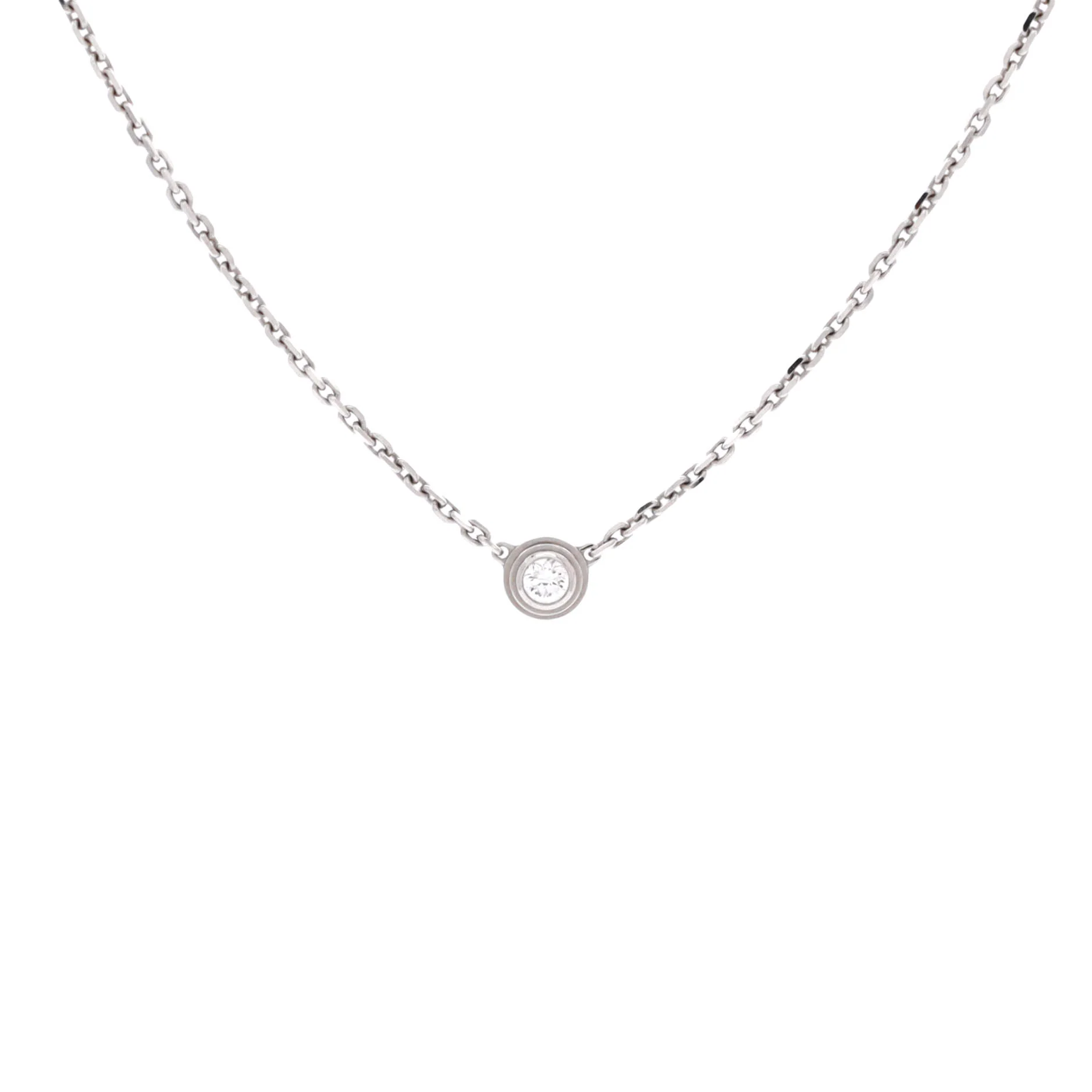 Cartier D'Amour Pendant Necklace 18K White Gold and Diamond XS