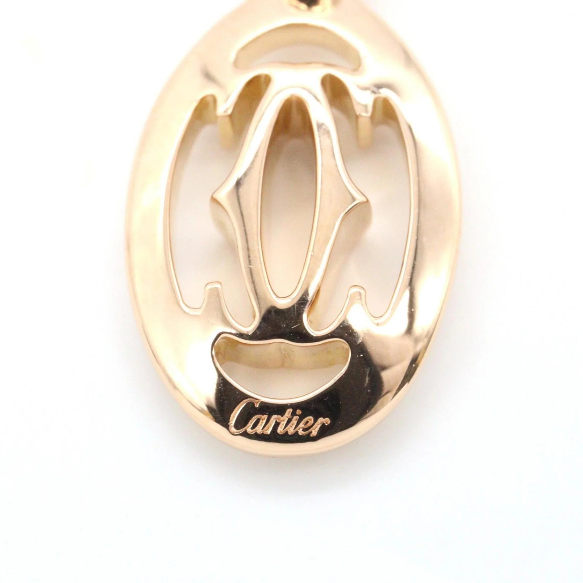 Double C Pendant Necklace 18K Rose Gold with Diamond - Image 4
