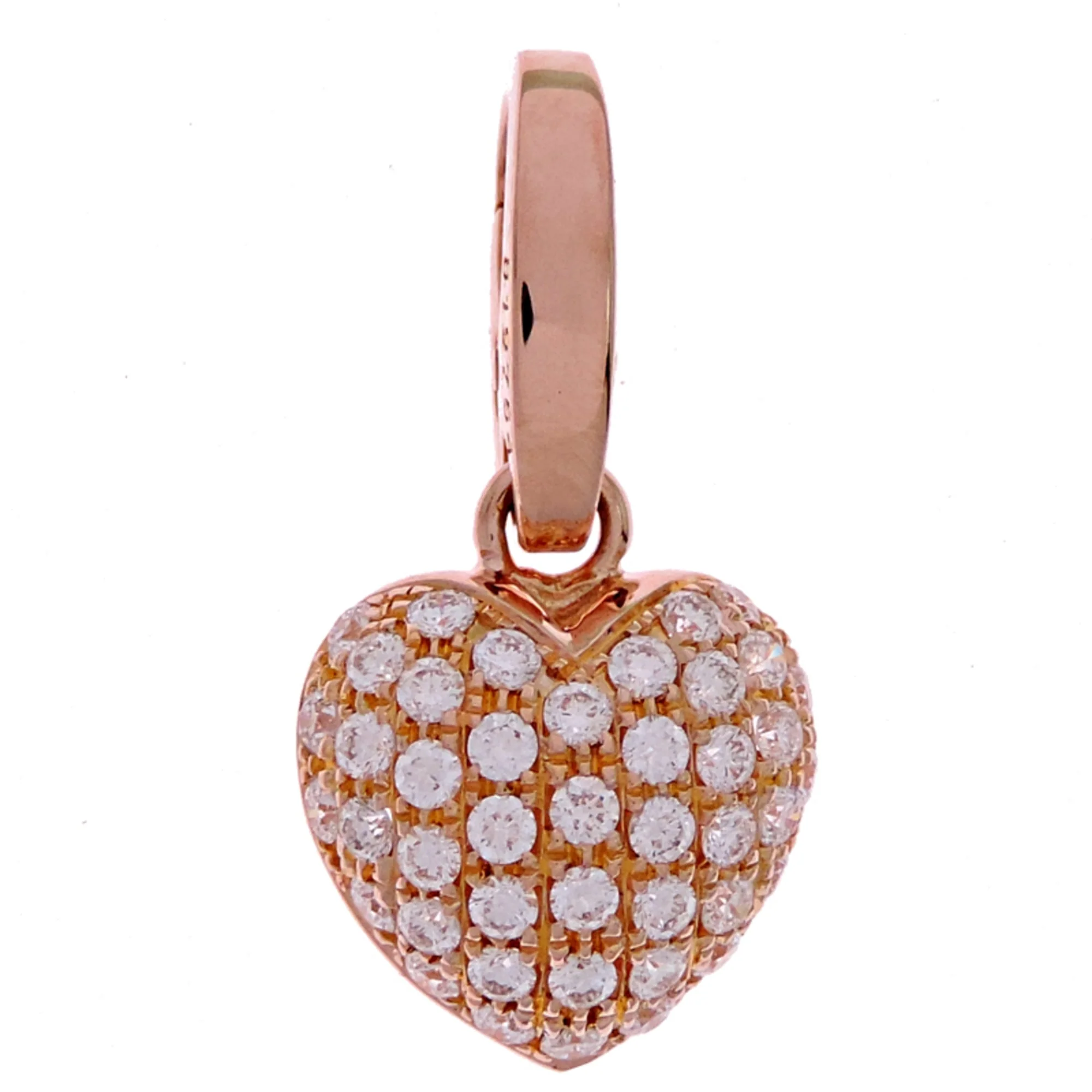 Heart Pavé Diamond Charm Necklace 18K Rose Gold