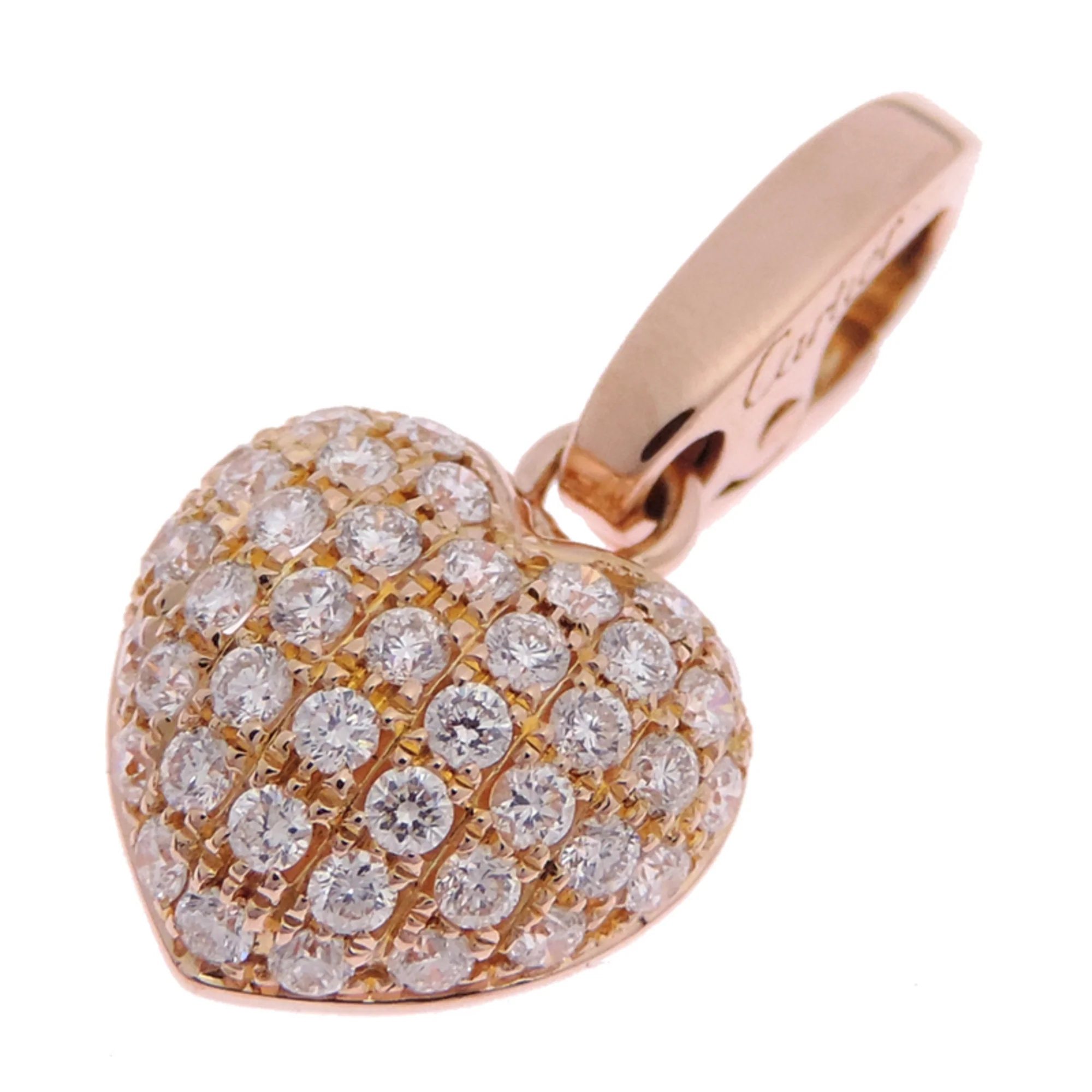 Heart Pavé Diamond Charm Necklace 18K Rose Gold - Image 2
