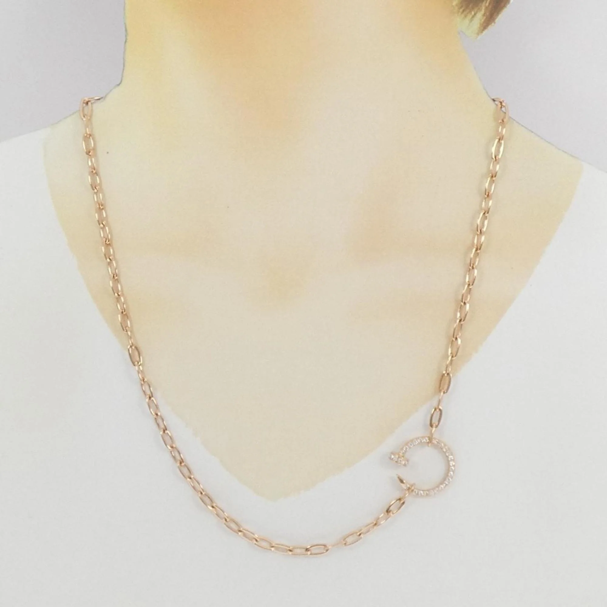 Juste un Clou Pendant Necklace 18K Rose Gold with Diamond - Image 6