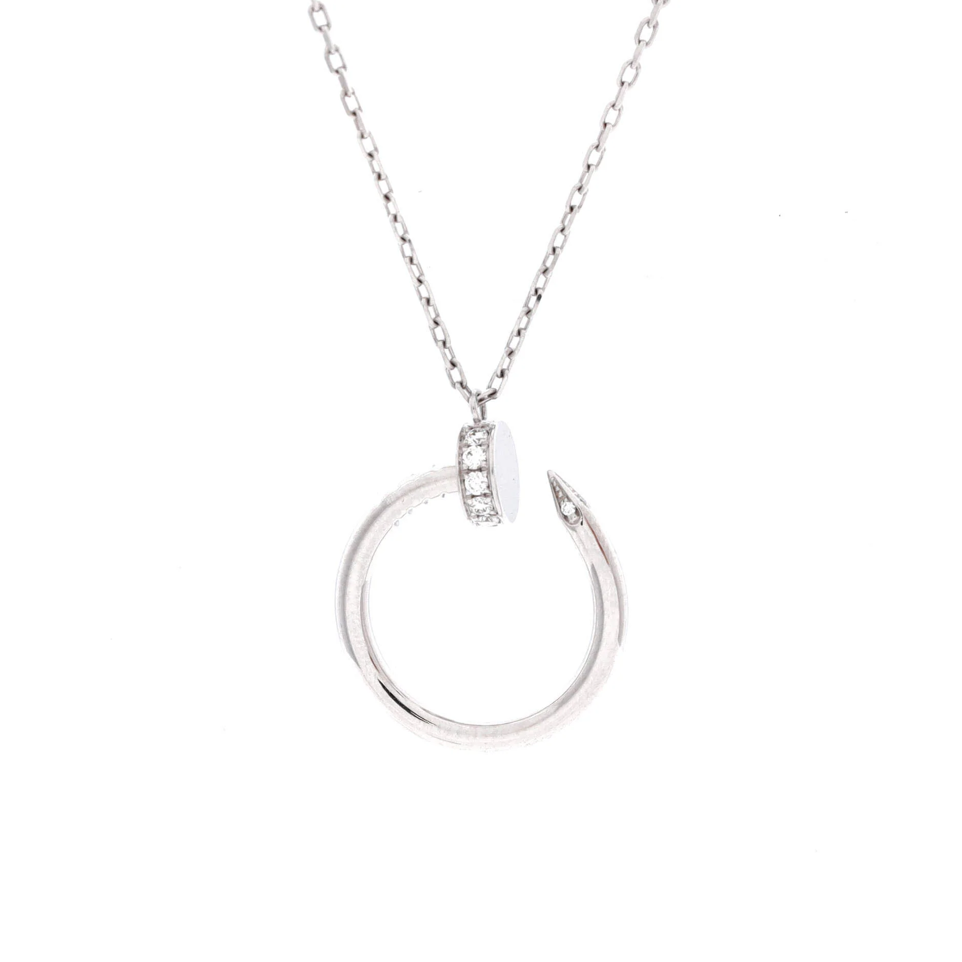 Juste un Clou Pendant Necklace 18K White Gold with Diamonds
