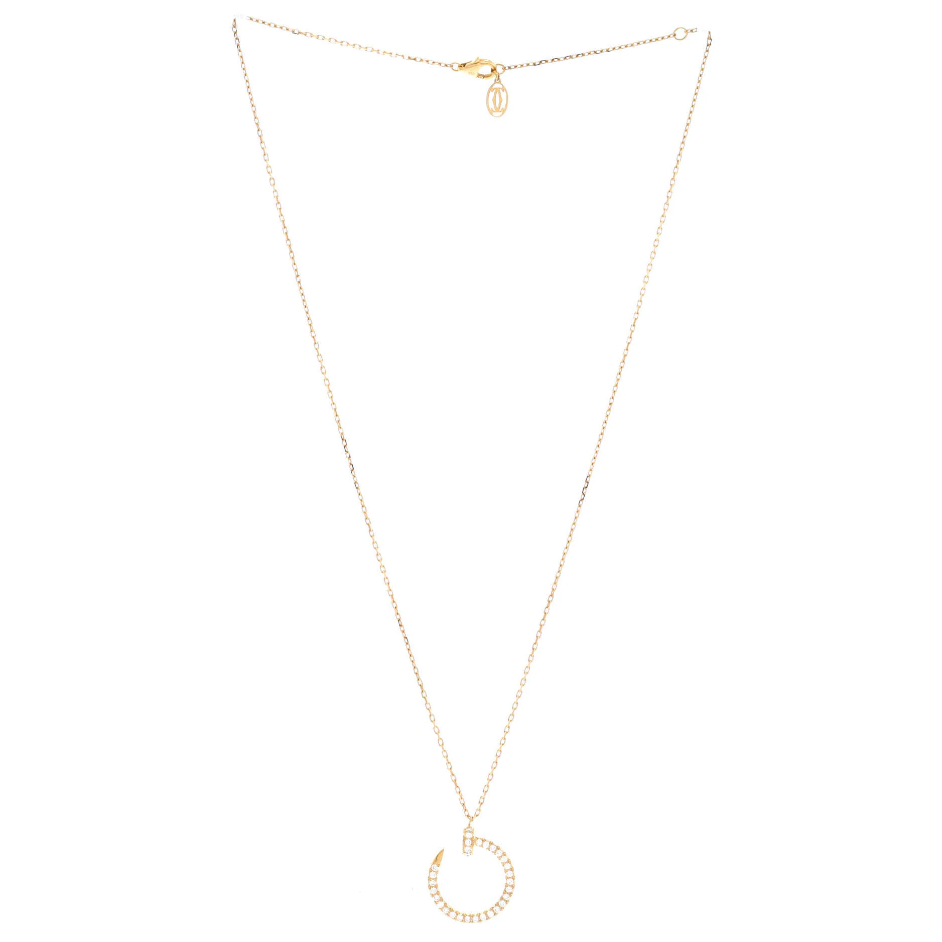 Juste un Clou Pendant Necklace 18K Yellow Gold and Pave Diamonds - Image 3