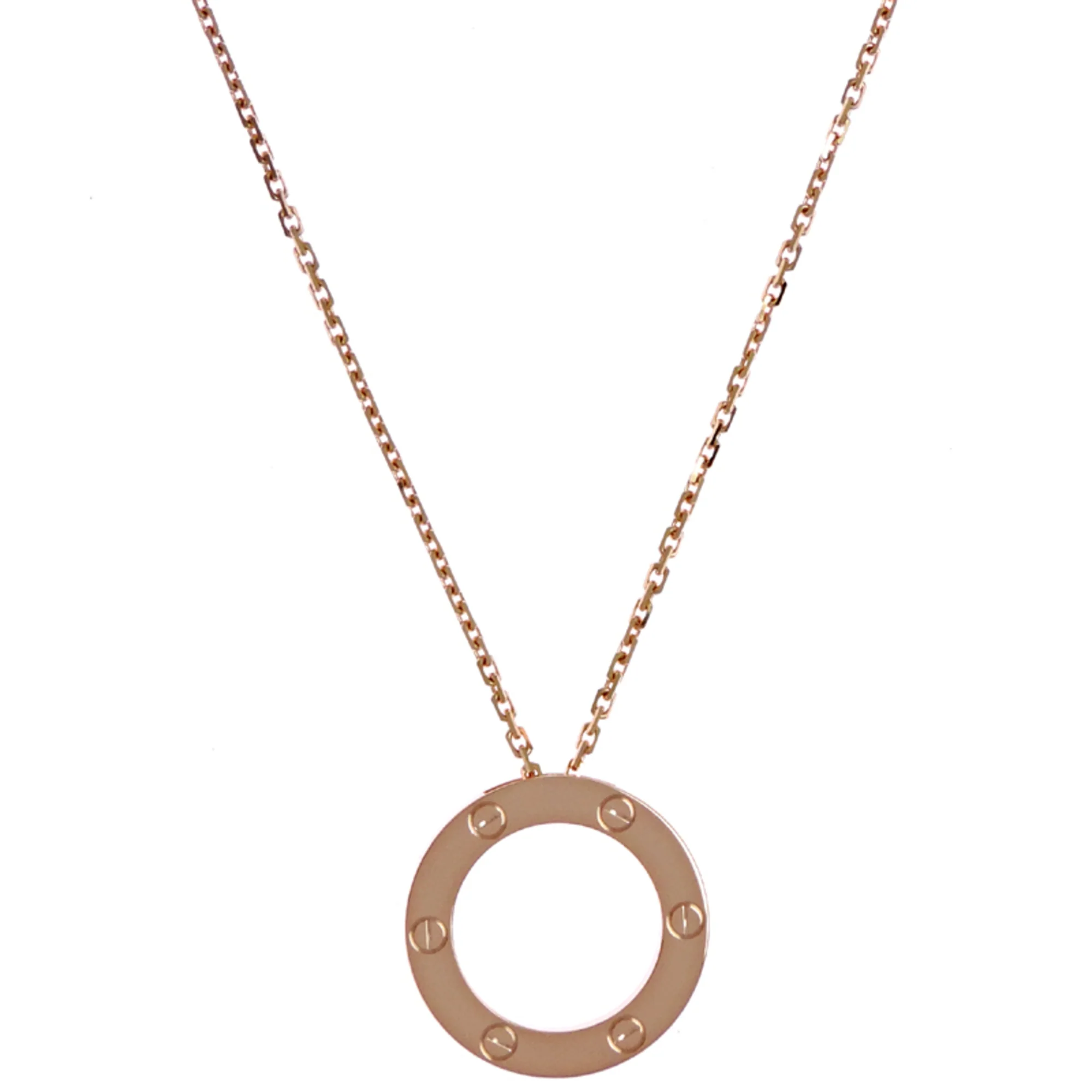Love Circle Pendant Necklace 18K Rose Gold