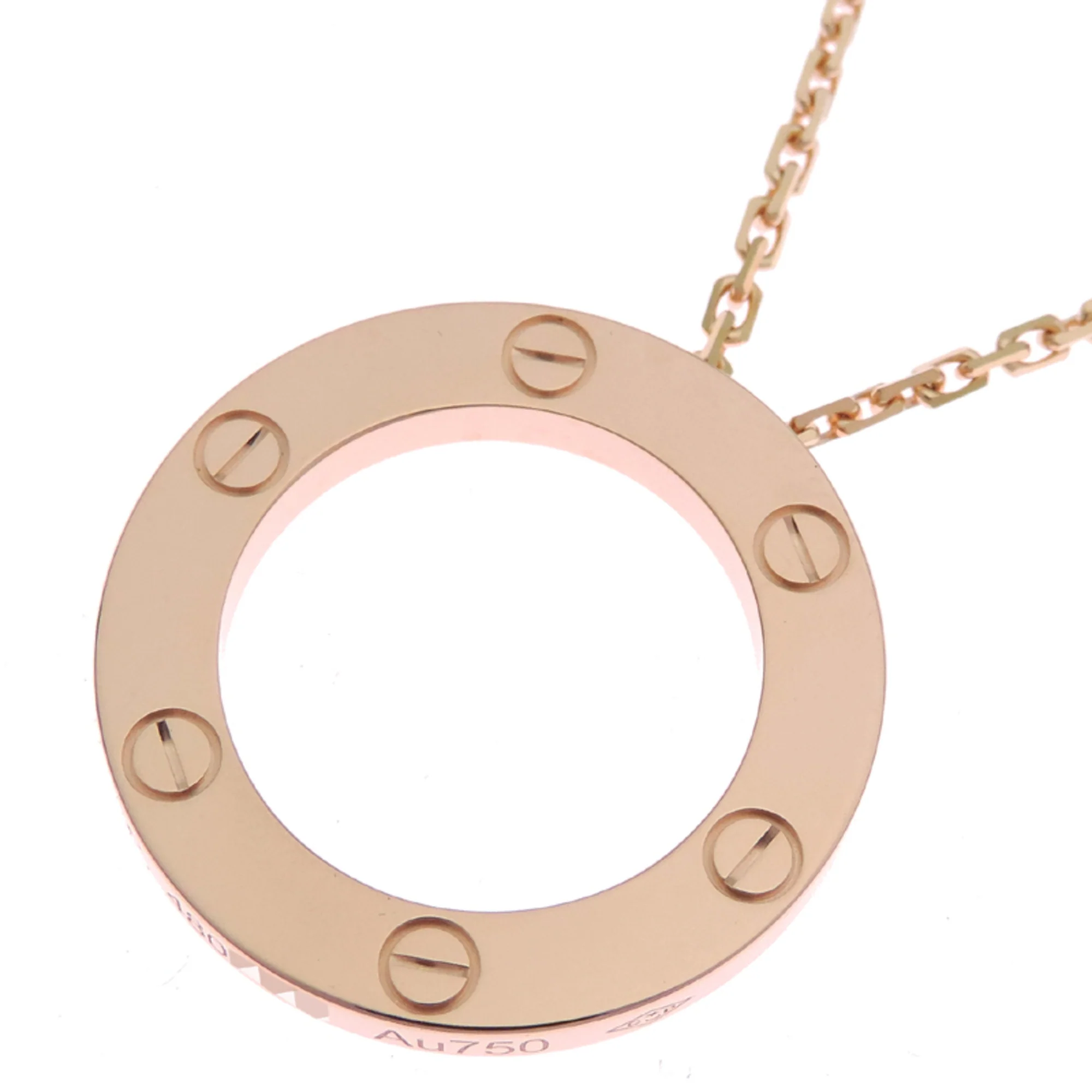 Love Circle Pendant Necklace 18K Rose Gold - Image 2