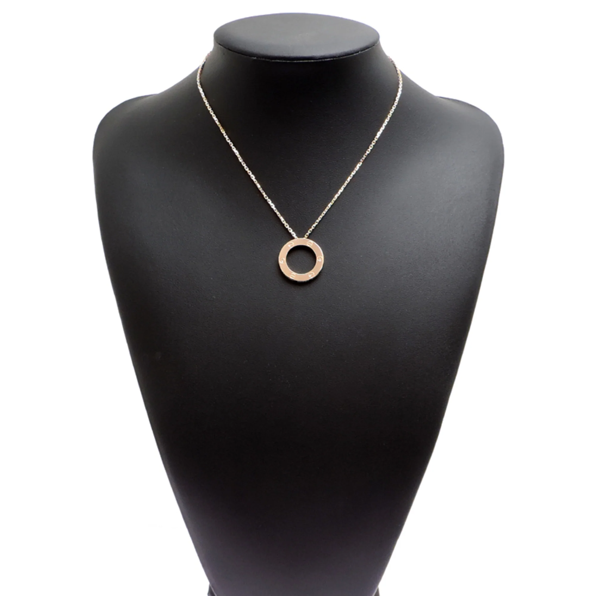 Love Circle Pendant Necklace 18K Rose Gold - Image 8