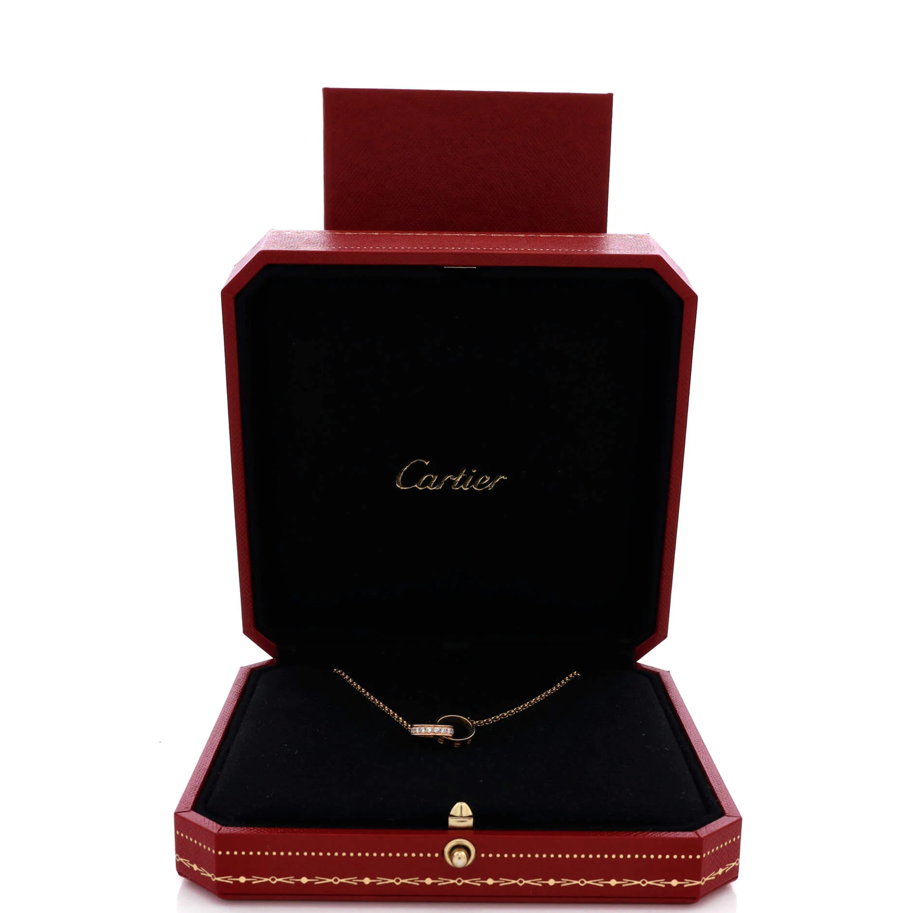 Love Interlocking Necklace 18K Rose Gold with Diamonds - Image 2