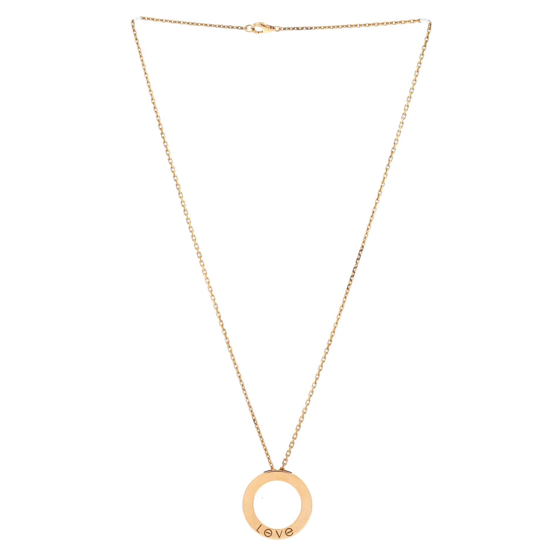 Love Pendant Necklace 18K Yellow Gold - Image 3
