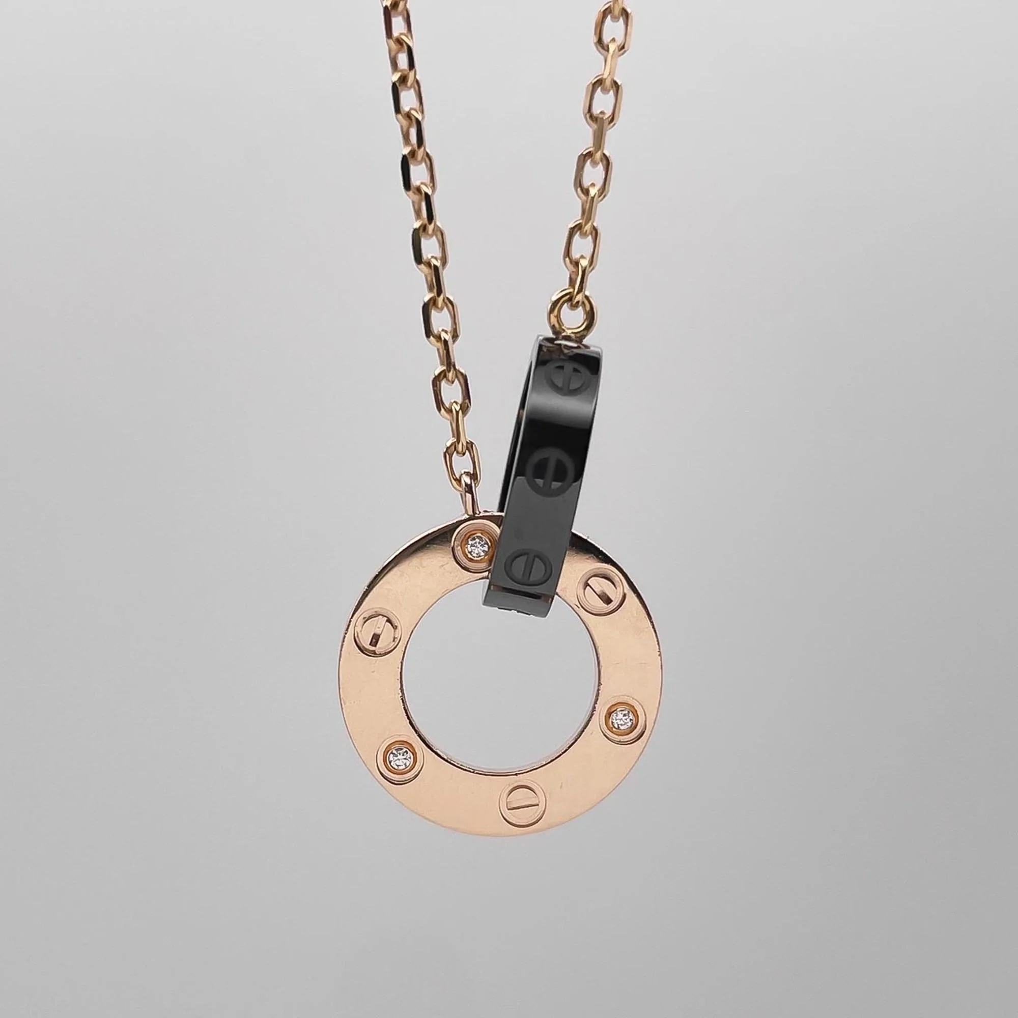 Love Pendant Necklace Ceramic and 18K Rose Gold - Image 2