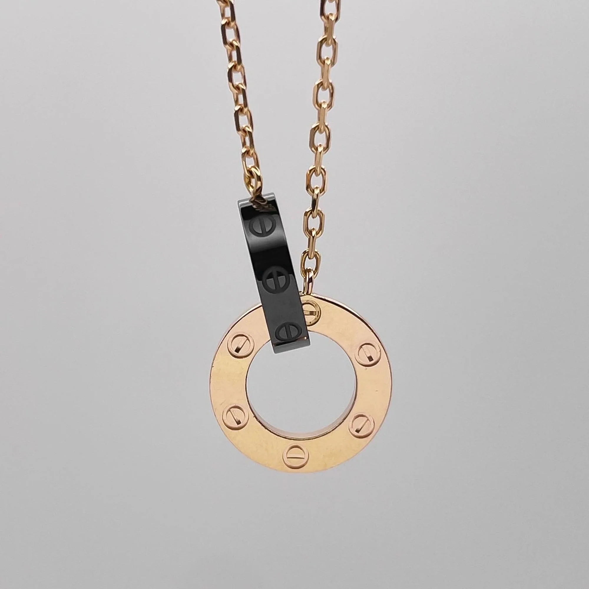 Love Pendant Necklace Ceramic and 18K Rose Gold - Image 3