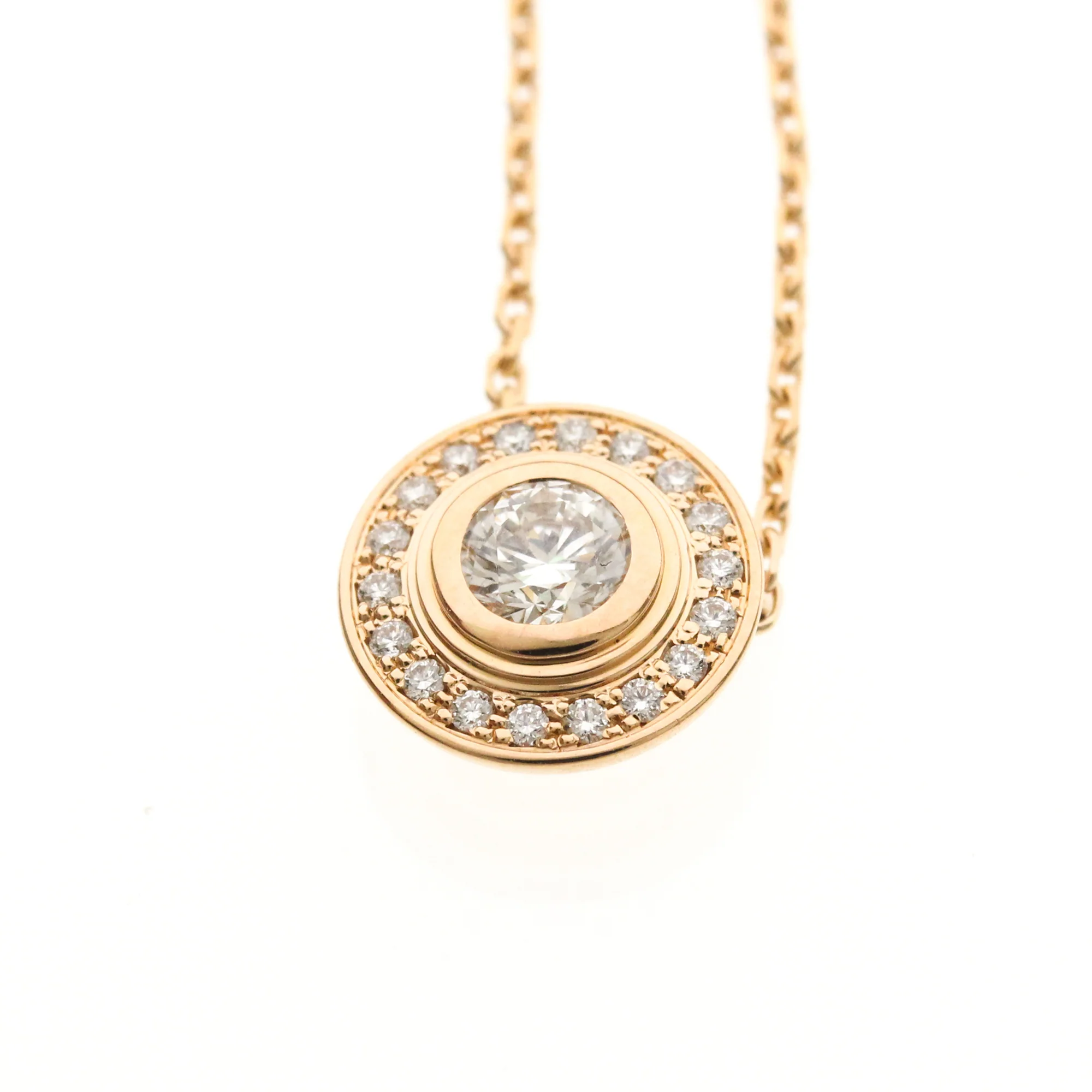 Pendant Necklace 18K Rose Gold With Diamond - Image 8