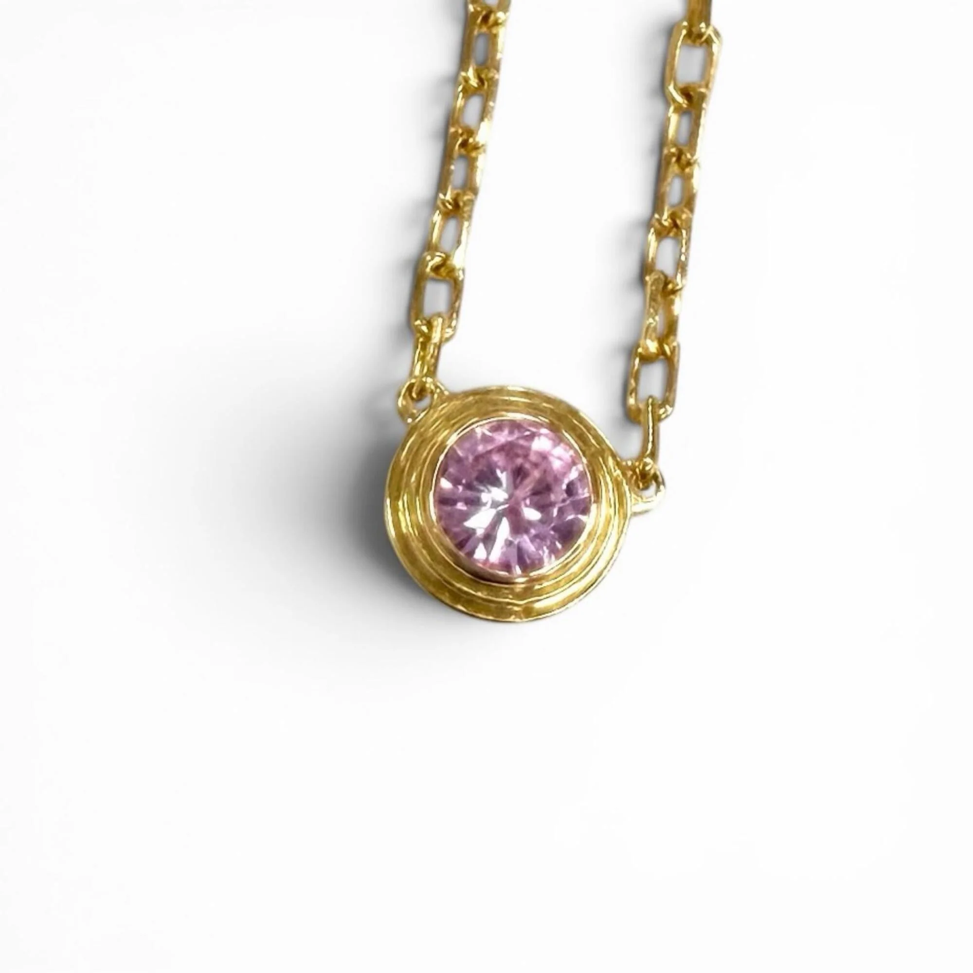 Pendant Necklace 18K Rose Gold with Sapphire