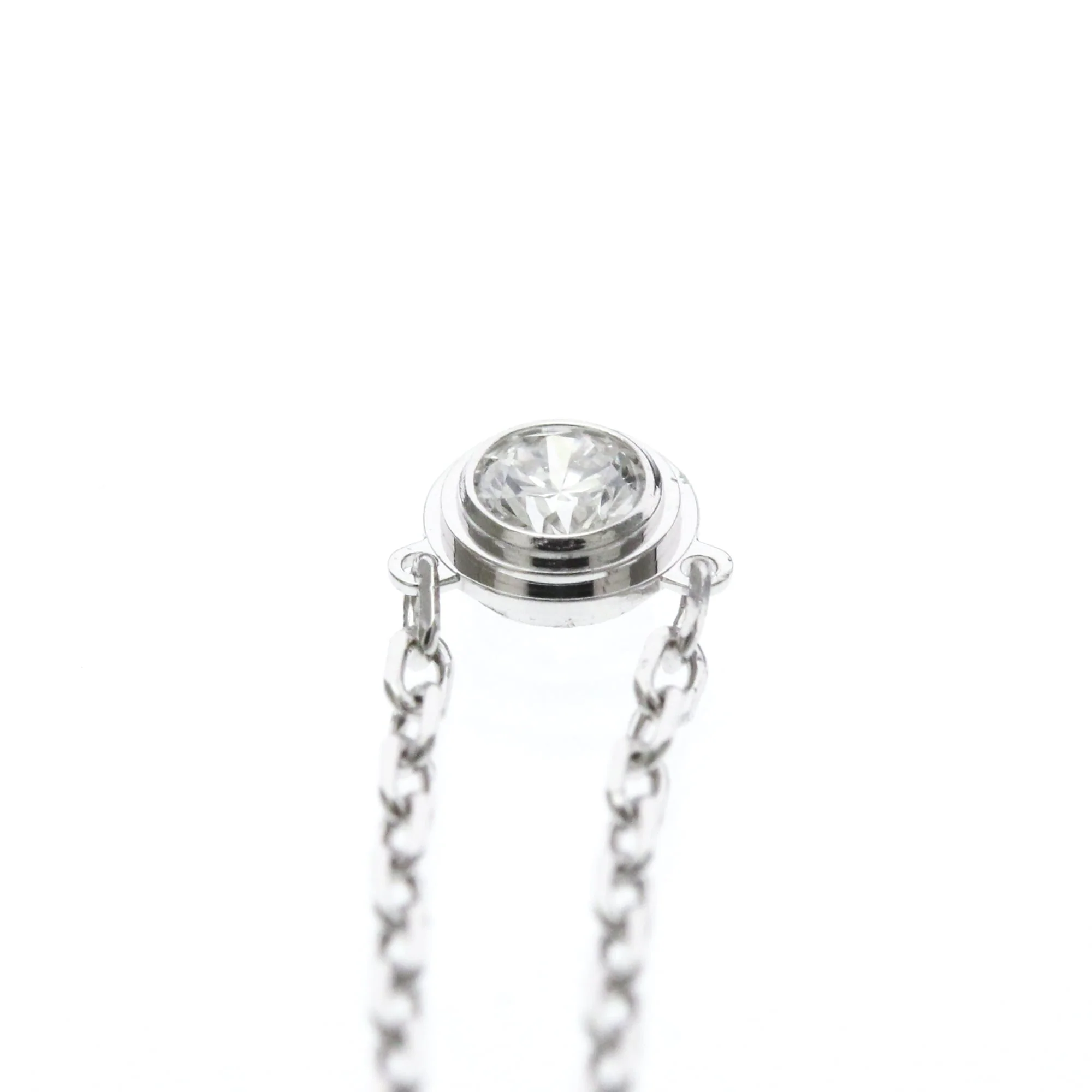 Pendant Necklace 18K White Gold Small with Diamond - Image 6