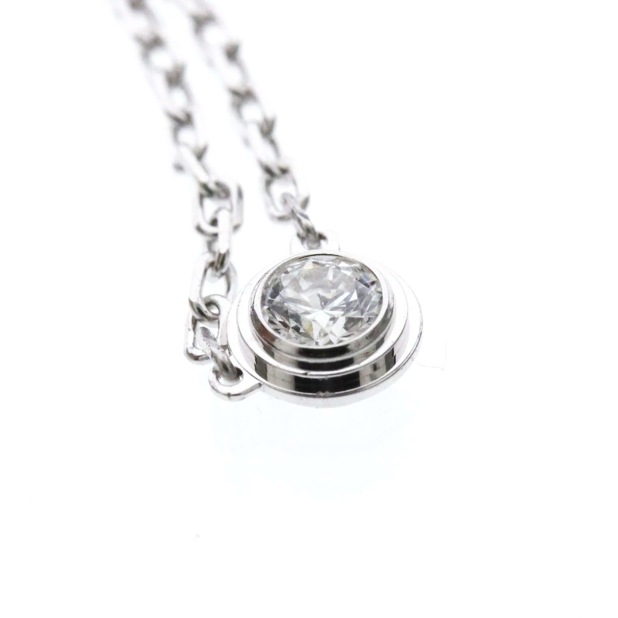 Pendant Necklace 18K White Gold Small with Diamond - Image 7