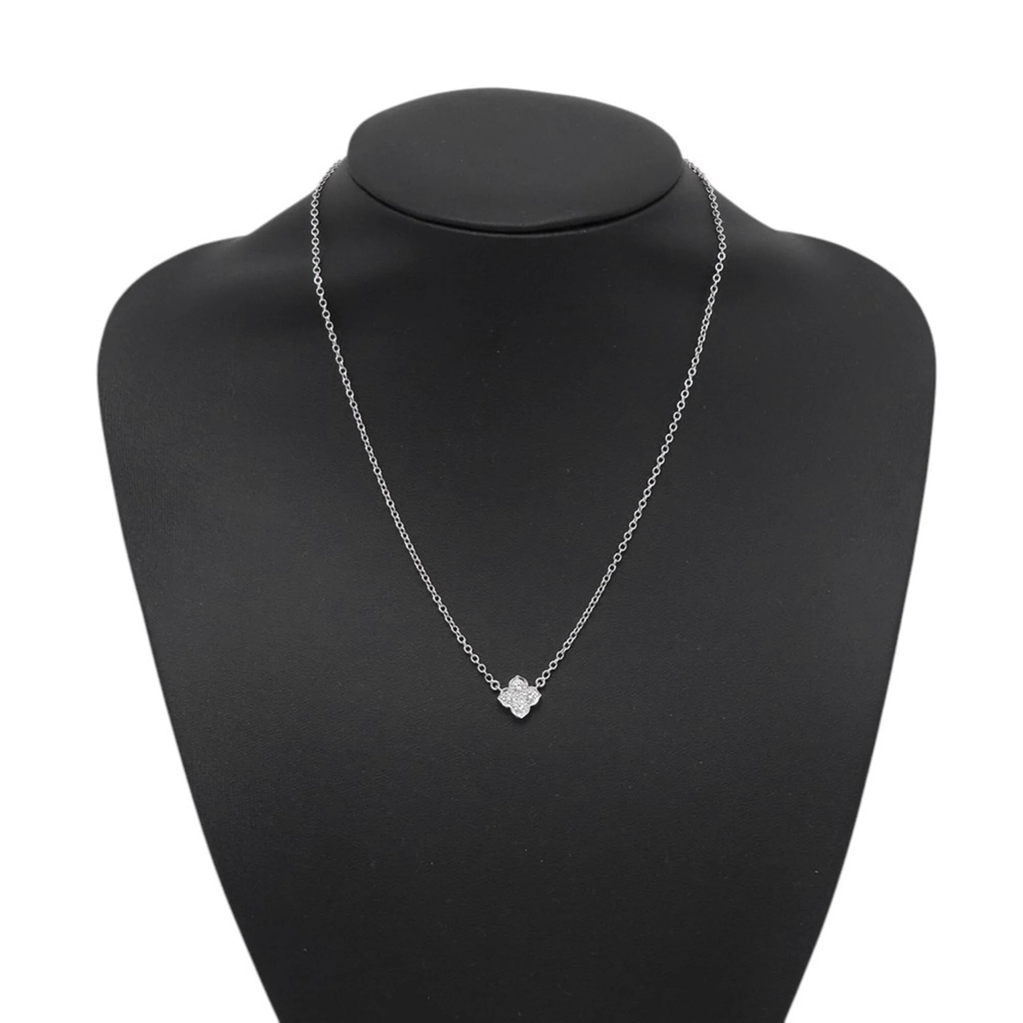 Pendant Necklace 18K White Gold with Diamond - Image 4