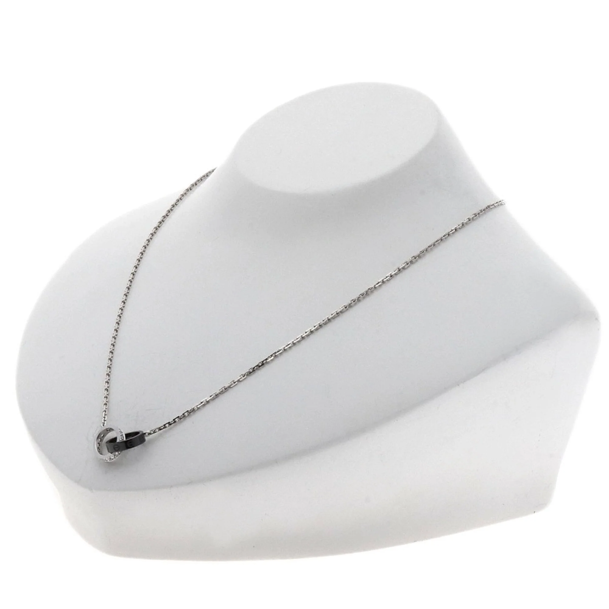 Pendant Necklace Ceramic and 18K White Gold with Diamond - Image 4