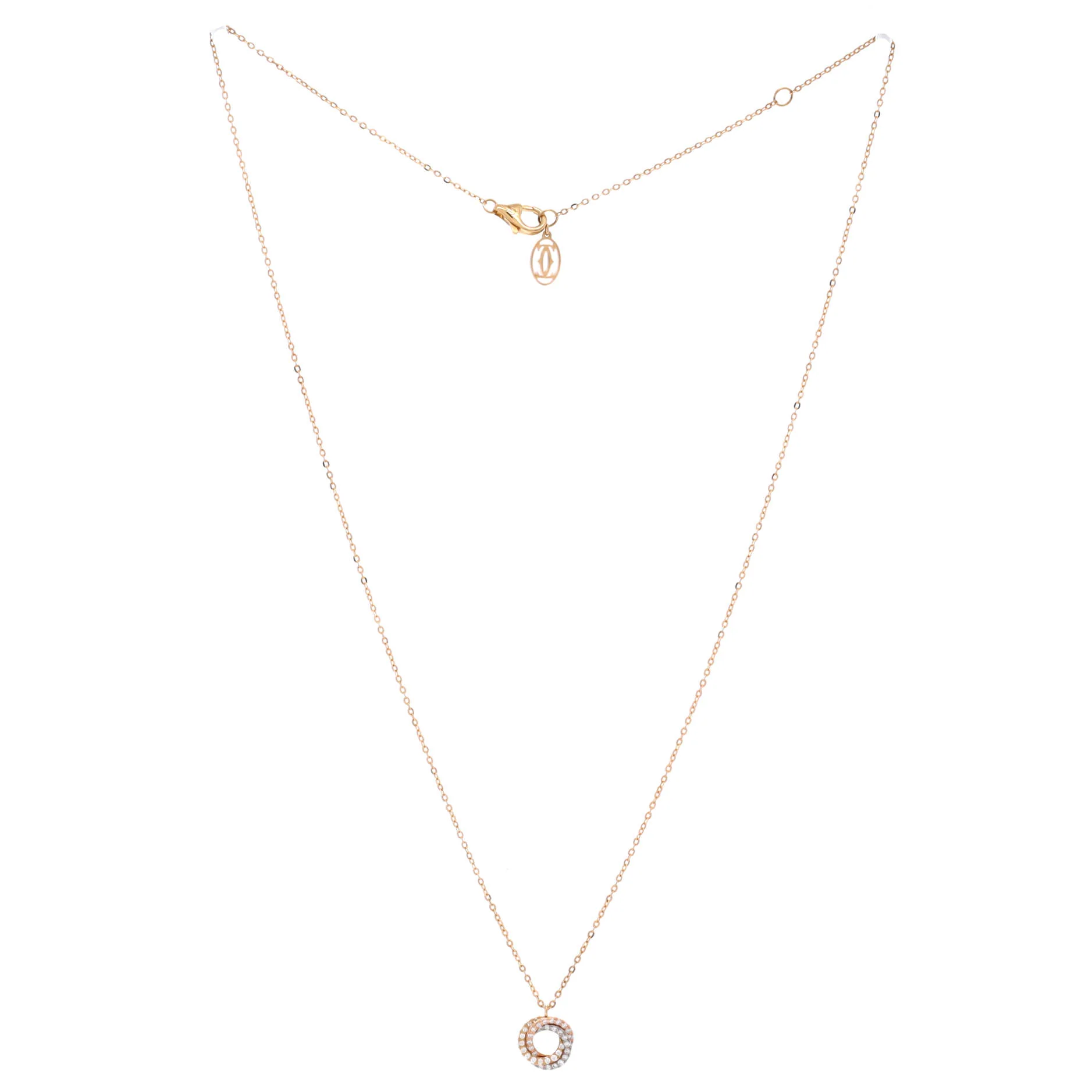 Trinity Choker Necklace 18K Tricolor Gold with Pave Diamonds - Image 2