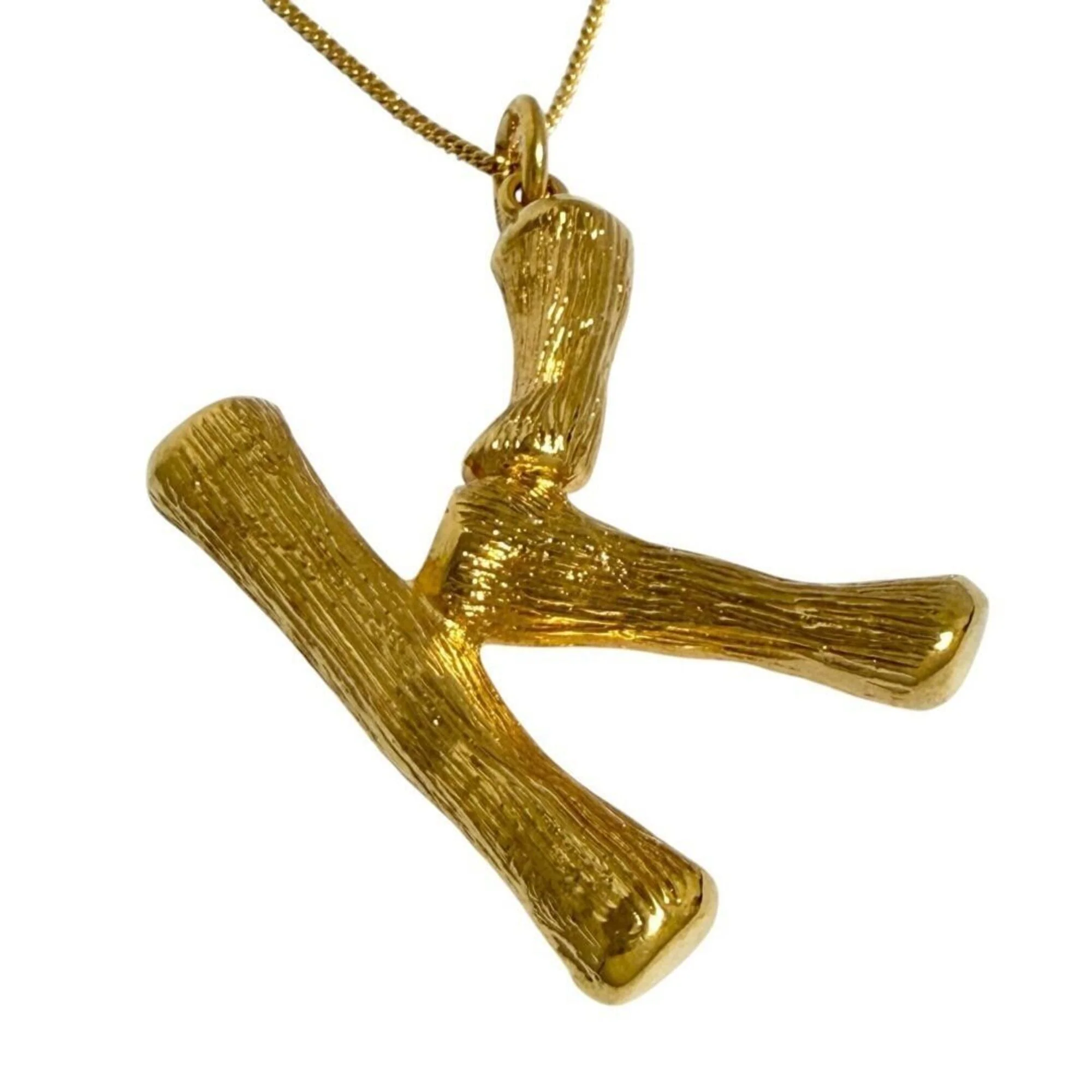Alphabet Charm Pendant Necklace Metal Large
