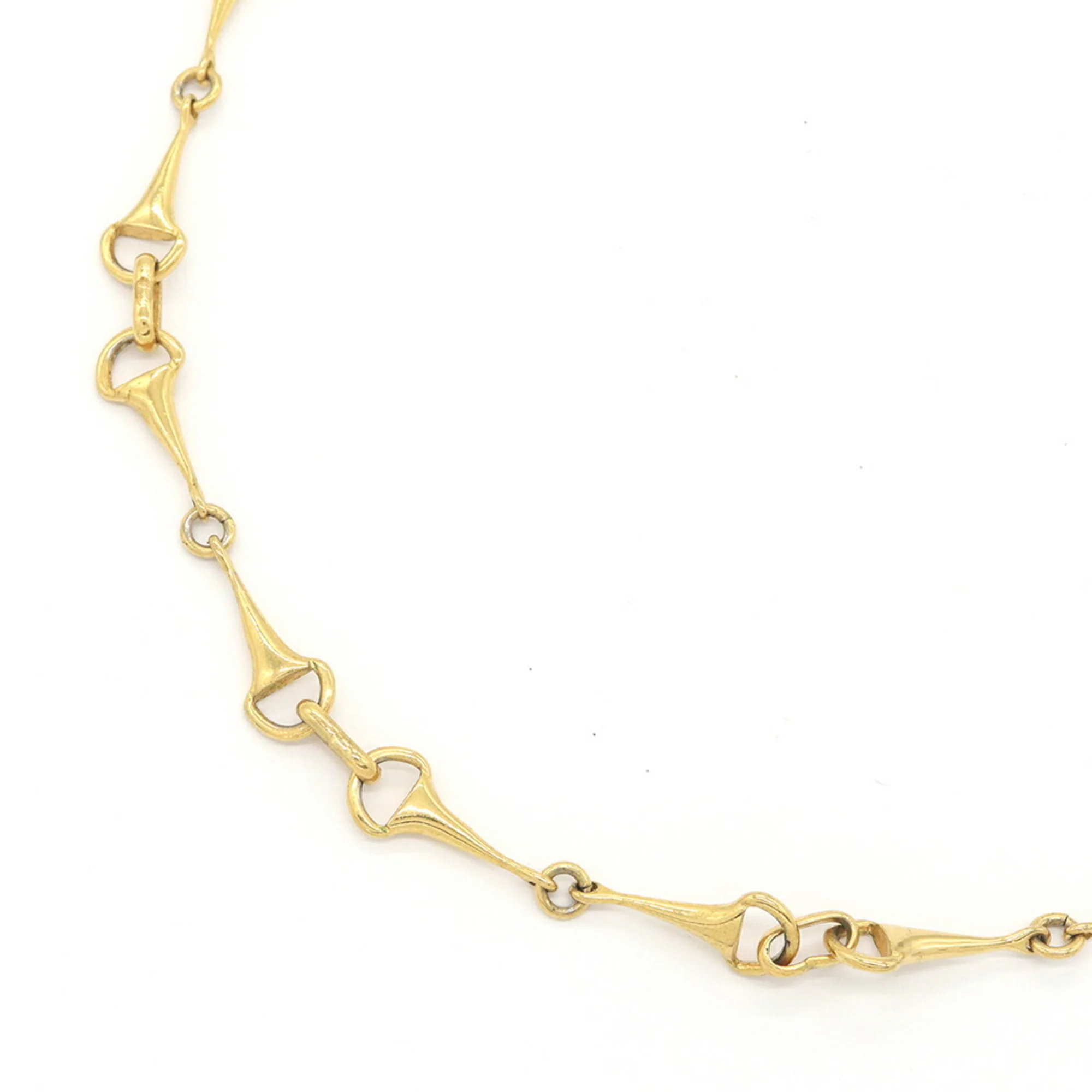 Horsebit Pendant Necklace Gold Metal